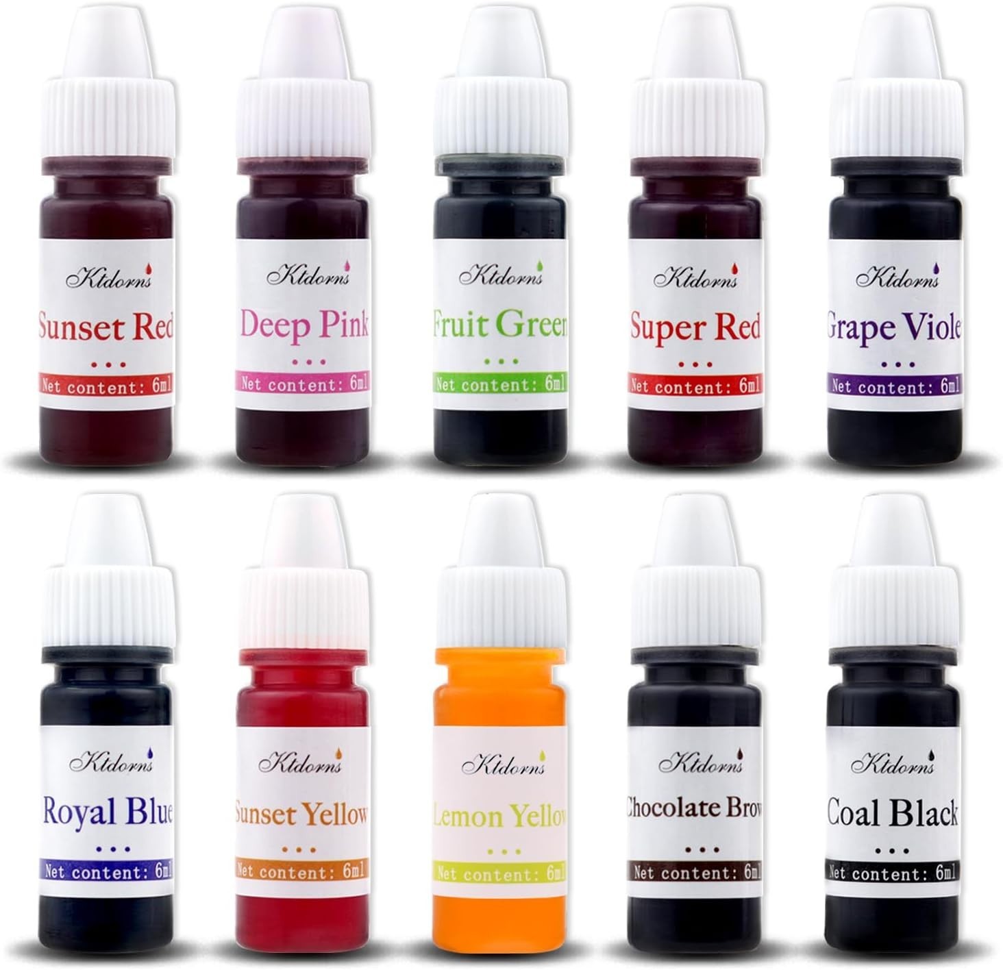 Complete Soap Dye Collection – 10 Rich Liquid Colors in Convenient Bottles