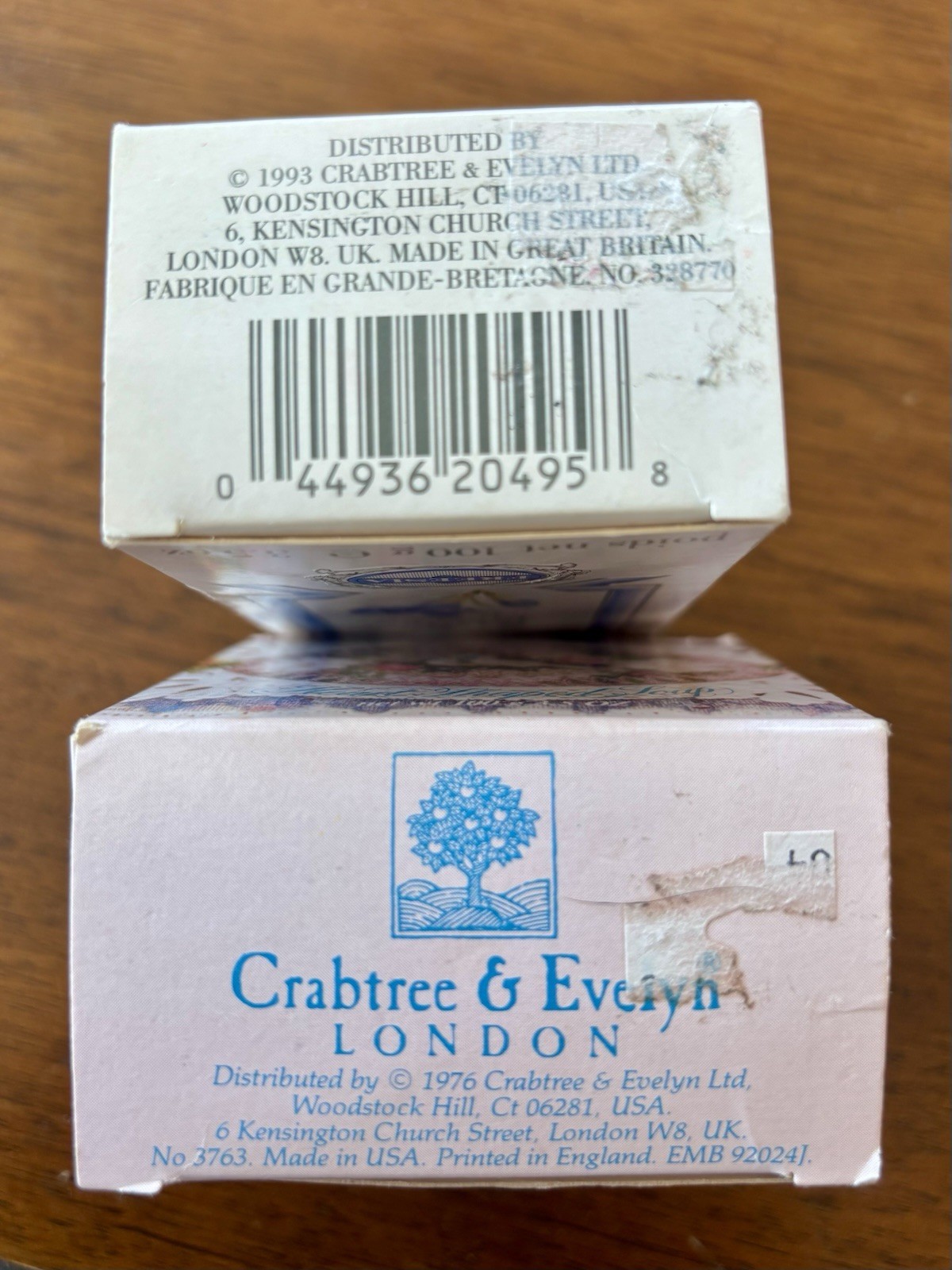 Crabtree & Evelyn 2 Bars Of Vintage Soap Bar Freesia & Tea Rose Glycerin