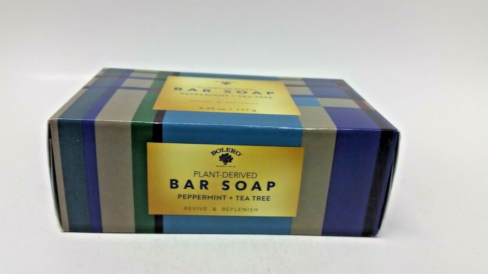 12x Large Bolero Plant Derived PEPPERMINT + TEA TREE Bar Soap Bath 6.25oz Revive