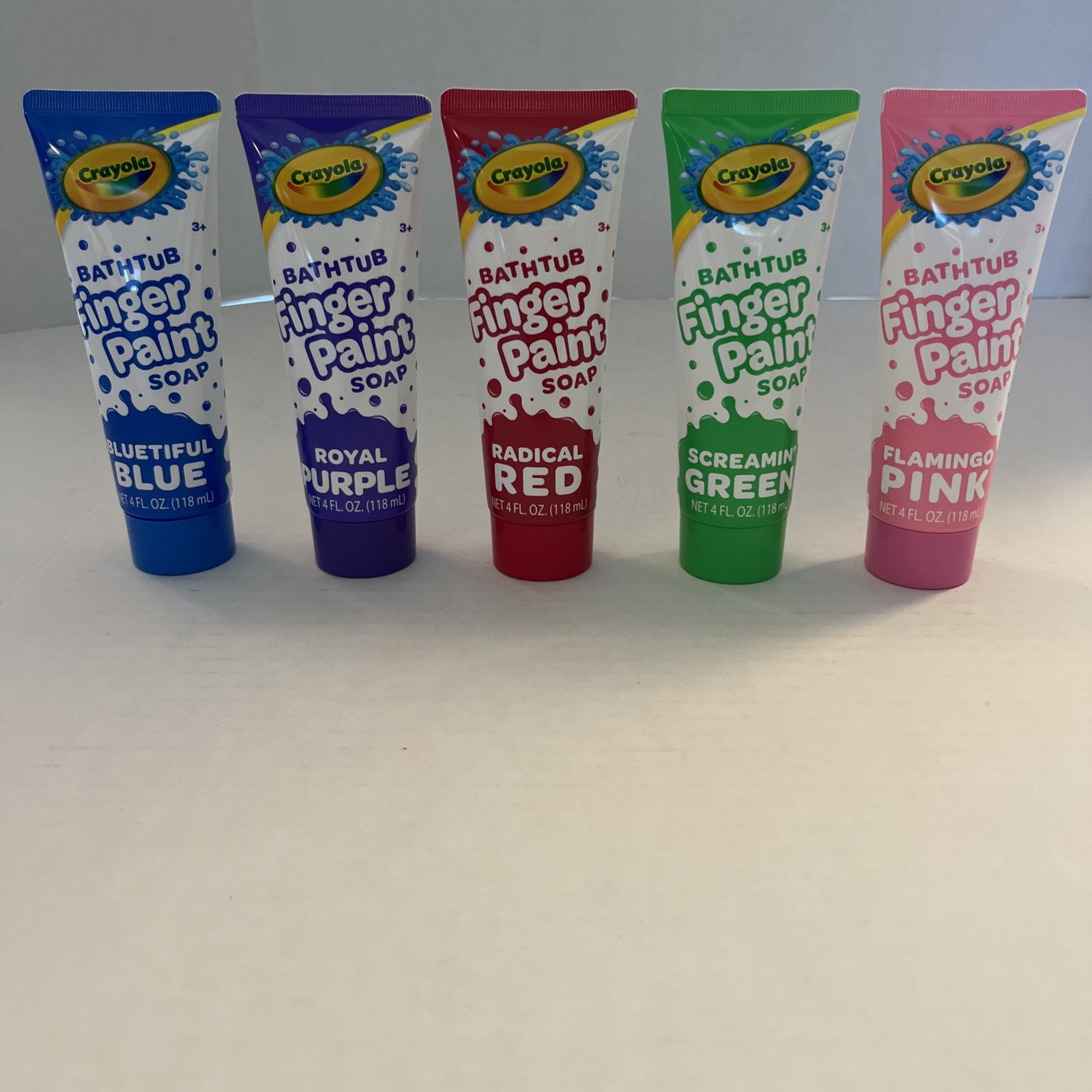 LOT of 5 Crayola Bathtub Finger Paint Soap Red Pink Green Blue Purple