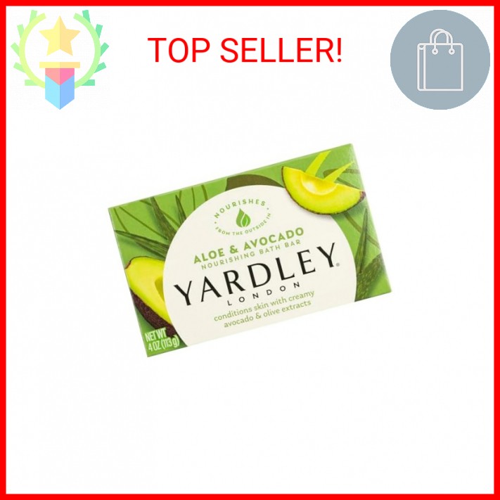 Yardley London Nourishing Bath Soap Bar Aloe & Avocado, Conditions Skin with Cre