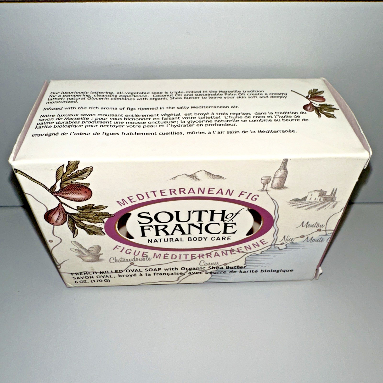 SOUTH OF FRANCE Mediterranean Fig French Milled Oval Bar Soap 6 oz