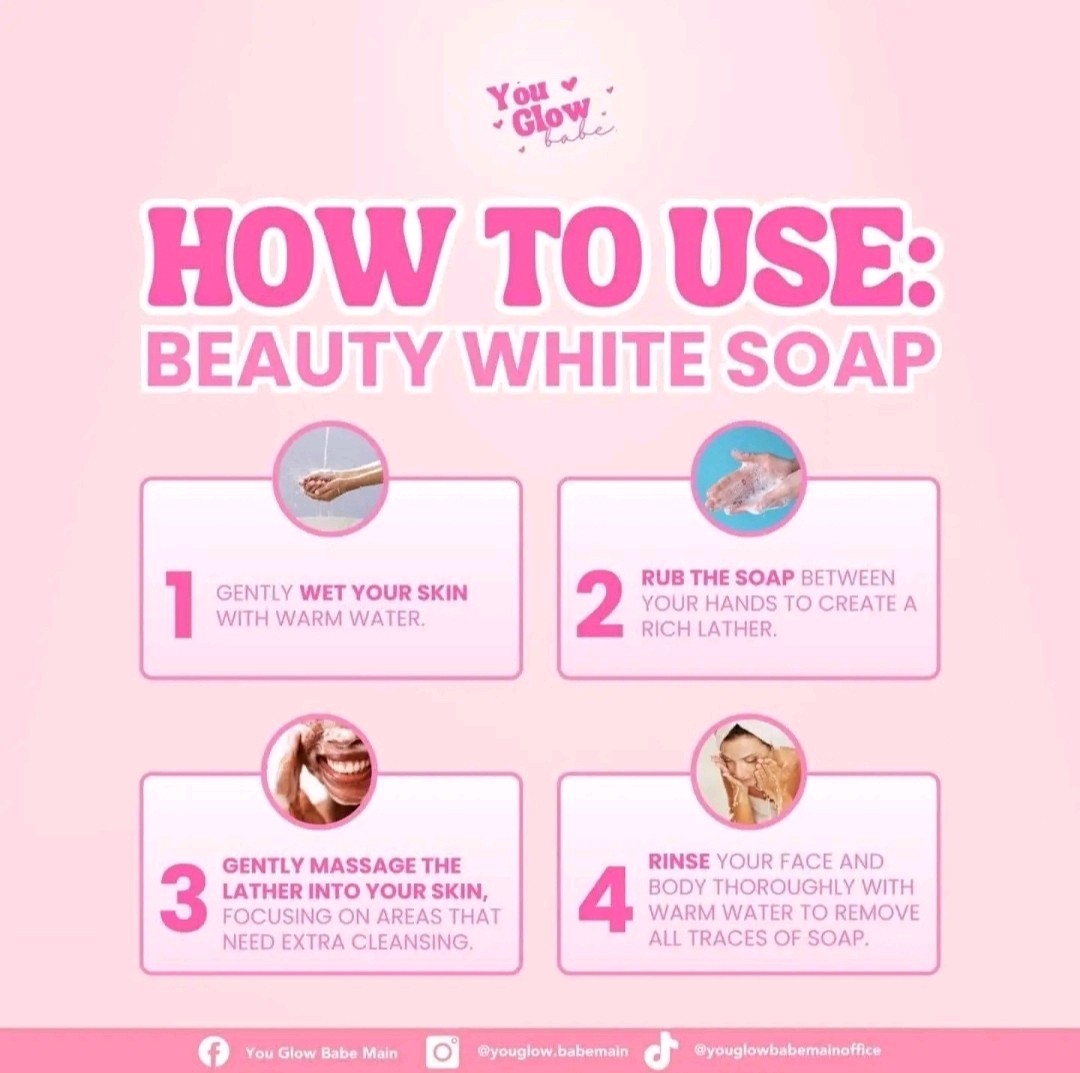 1 Pouch Beauty White Soap by You Glow Babe, 5 Bars x 70g