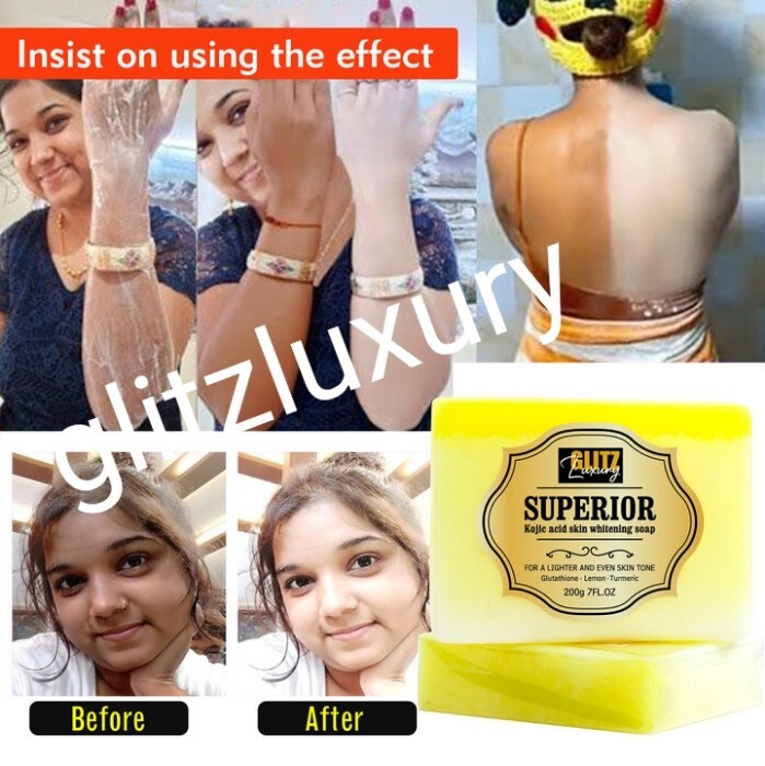 2pcs Glitzluxury superior white & snow White turmeric soap. Body & face,