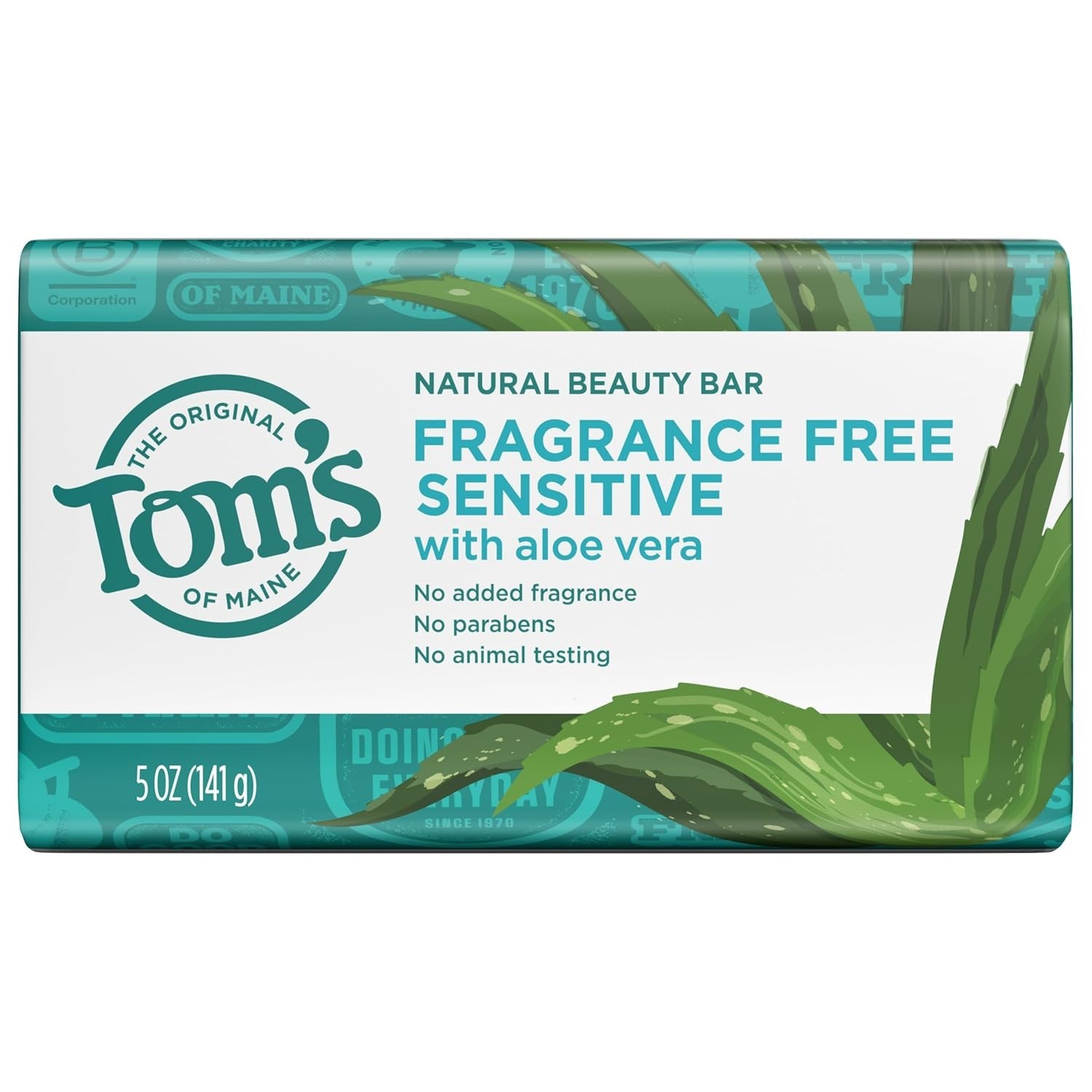 Dermatologist-Tested Tom’s of Maine Fragrance-Free Soap – Pack of 6, 5oz Bars