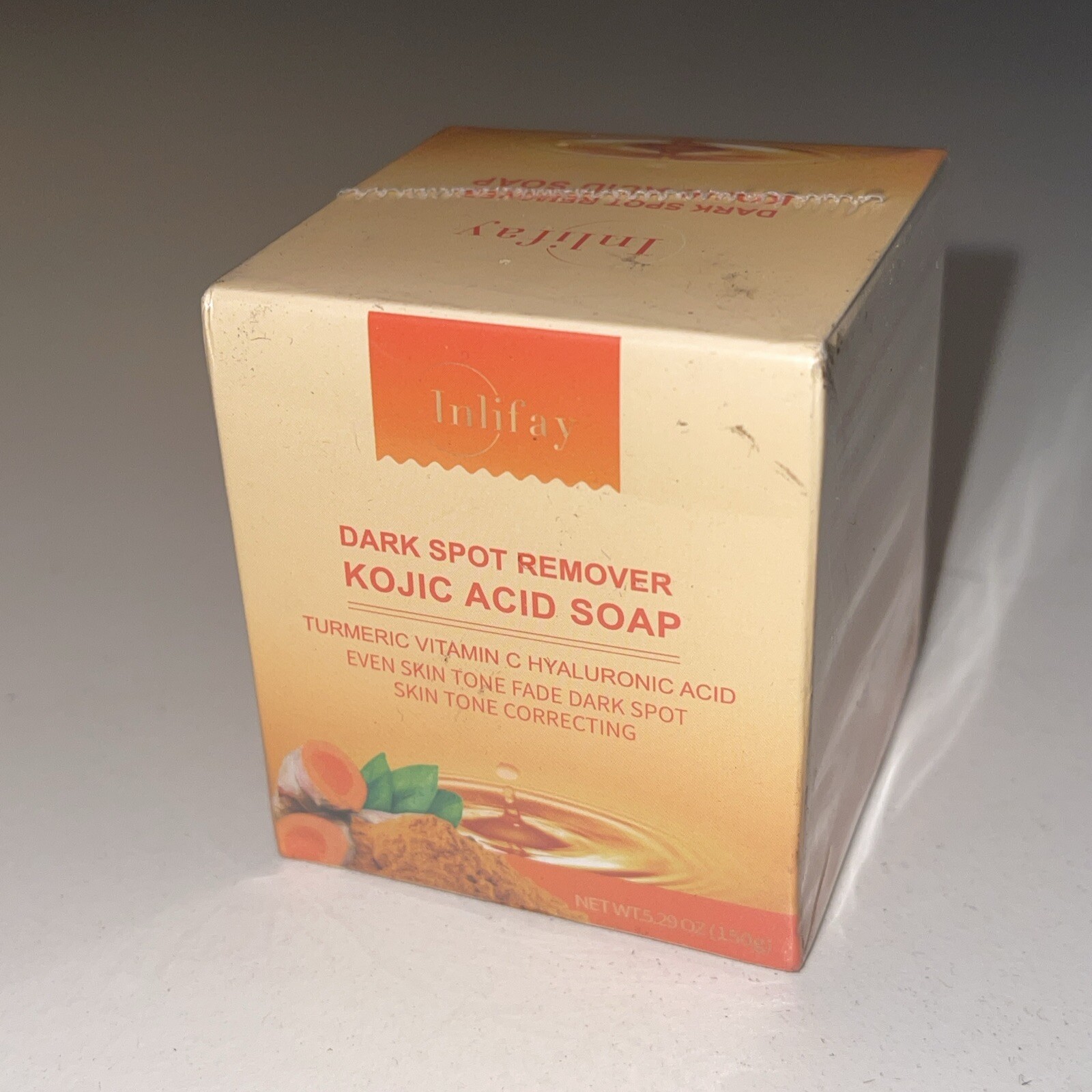 Inlifay Dark Spot Remover Kojic Acid Soap Evens Skin Tone 5.29 Oz