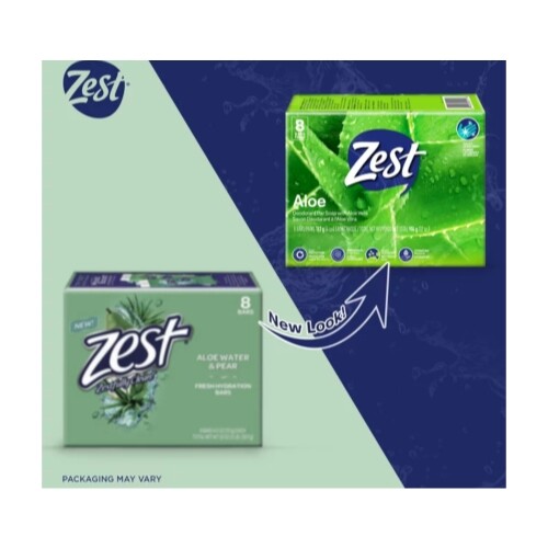 Zest Bath Bar 8PK Soothing Aloe – Pack of 3