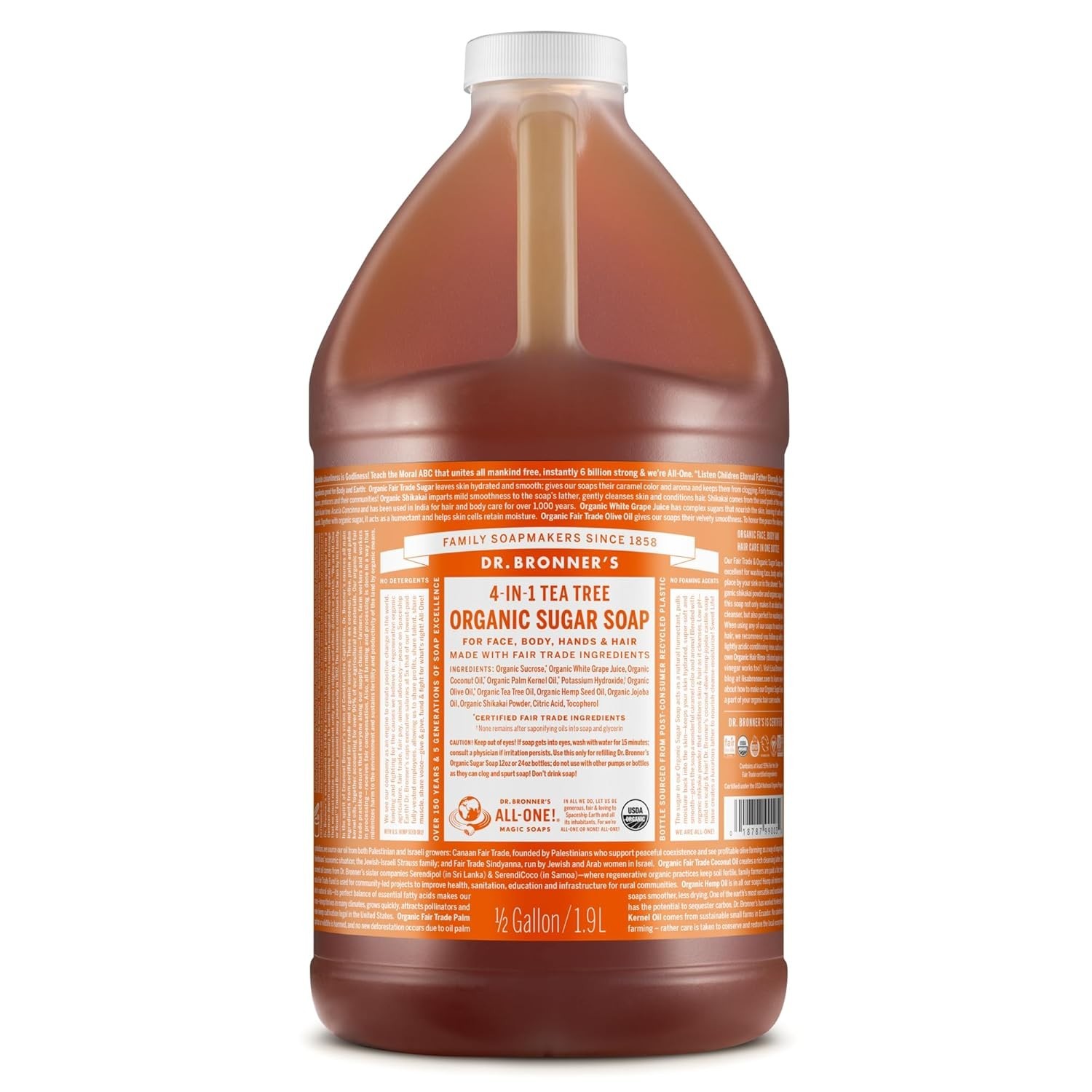 Organic Sugar Soap Tea Tree – Hands, Body, Face, Hair