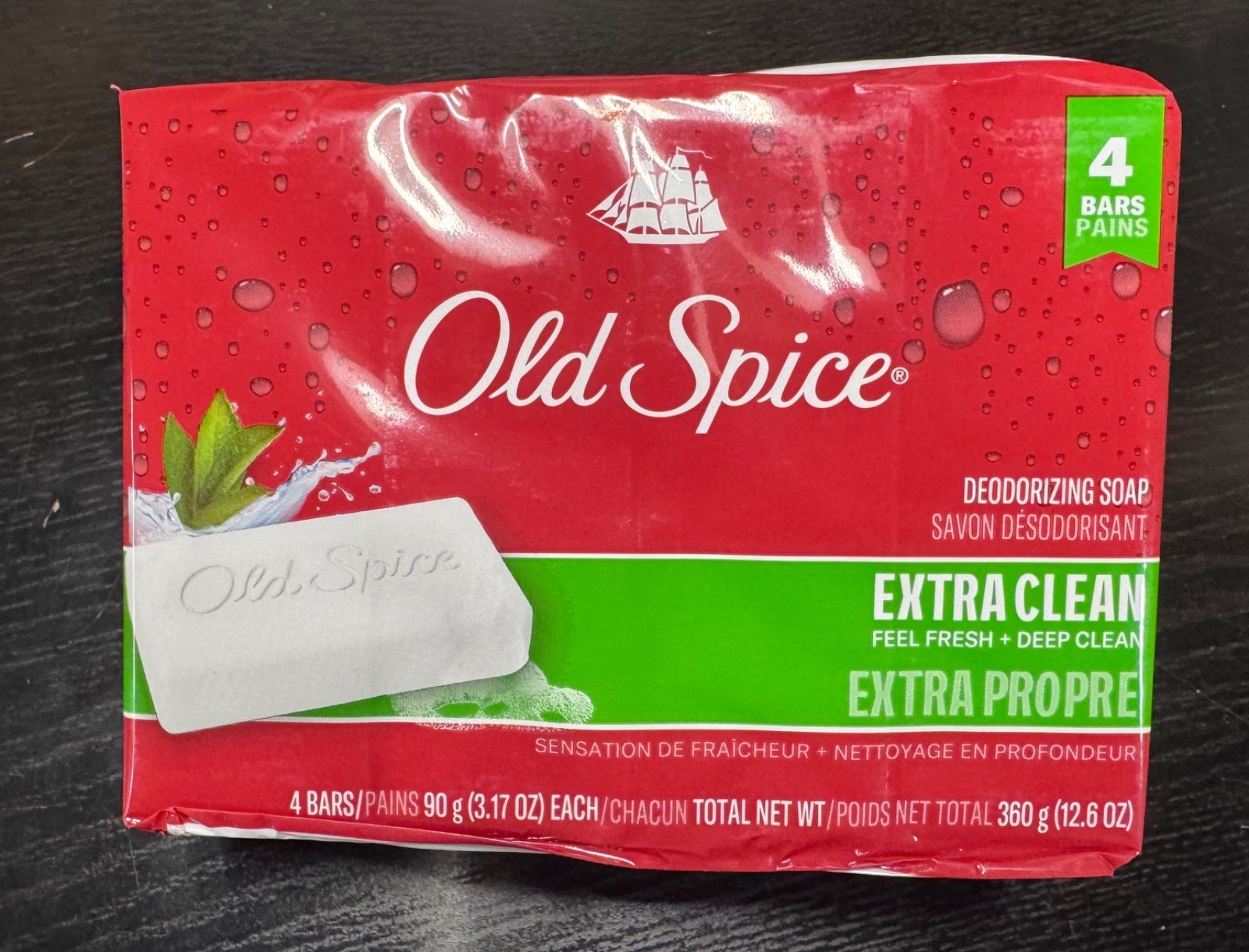 4 packs of 4 bars (16 total) Old Spice Deodorizing Soap Extra Clean 3.17 oz each