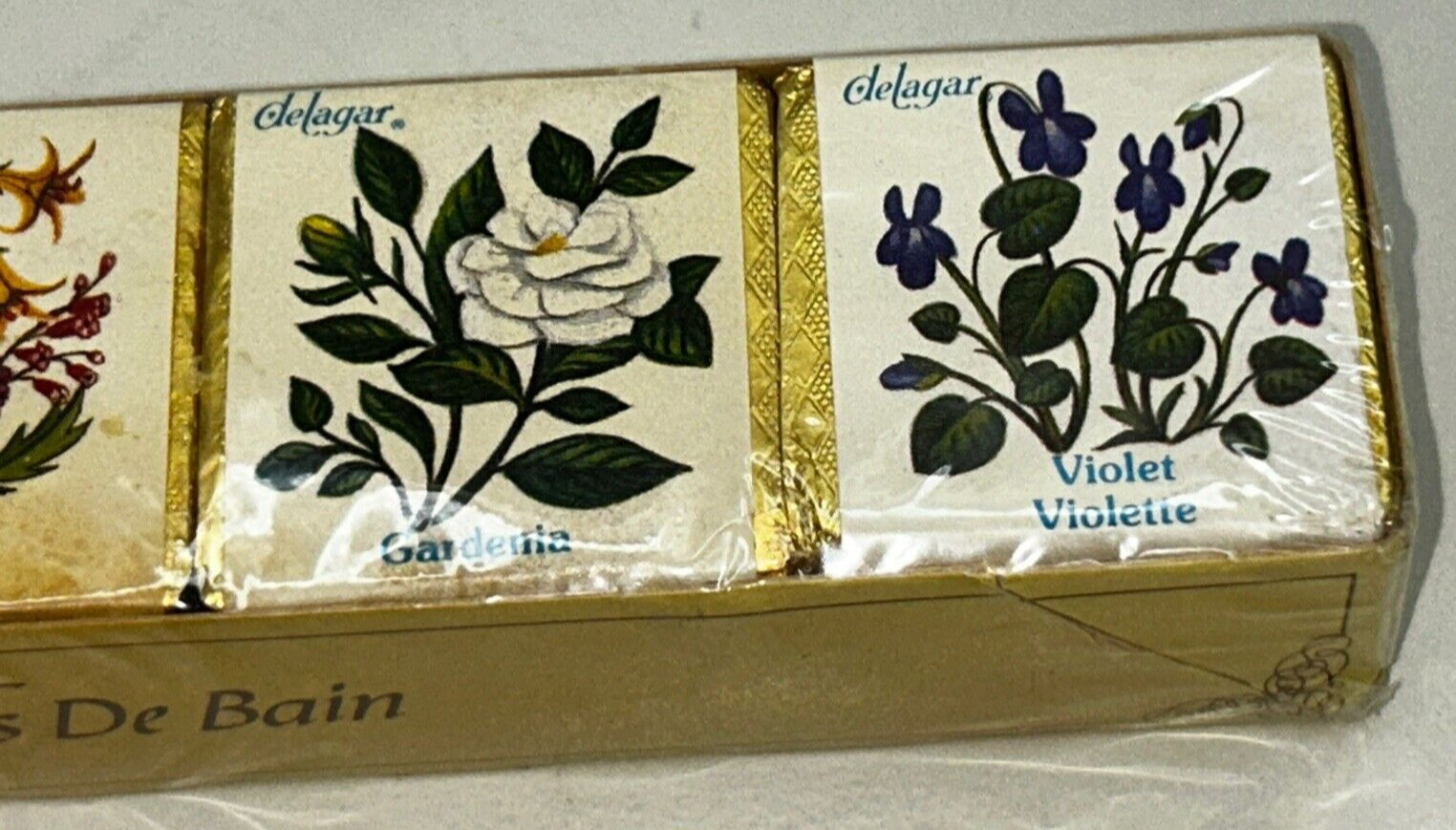 Delagar Vintage Pack of 6 Floral Scented English Bath Cubes NOS Sealed READ