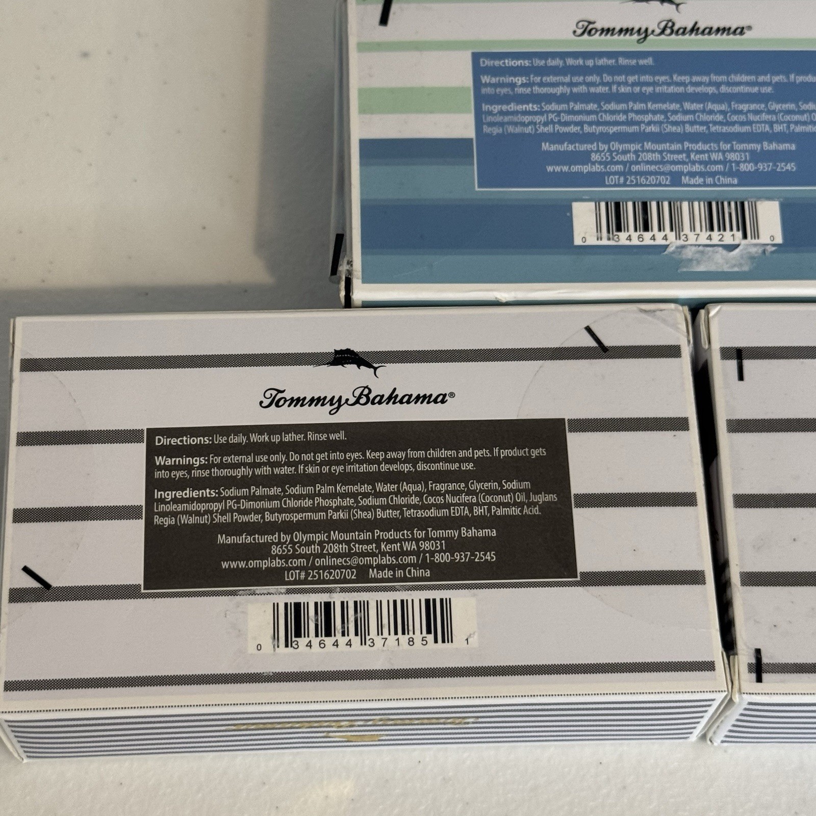 3-Pack Tommy Bahama ~ Sea Salt Bar Soap for Men with Essential Oils 10 oz Each
