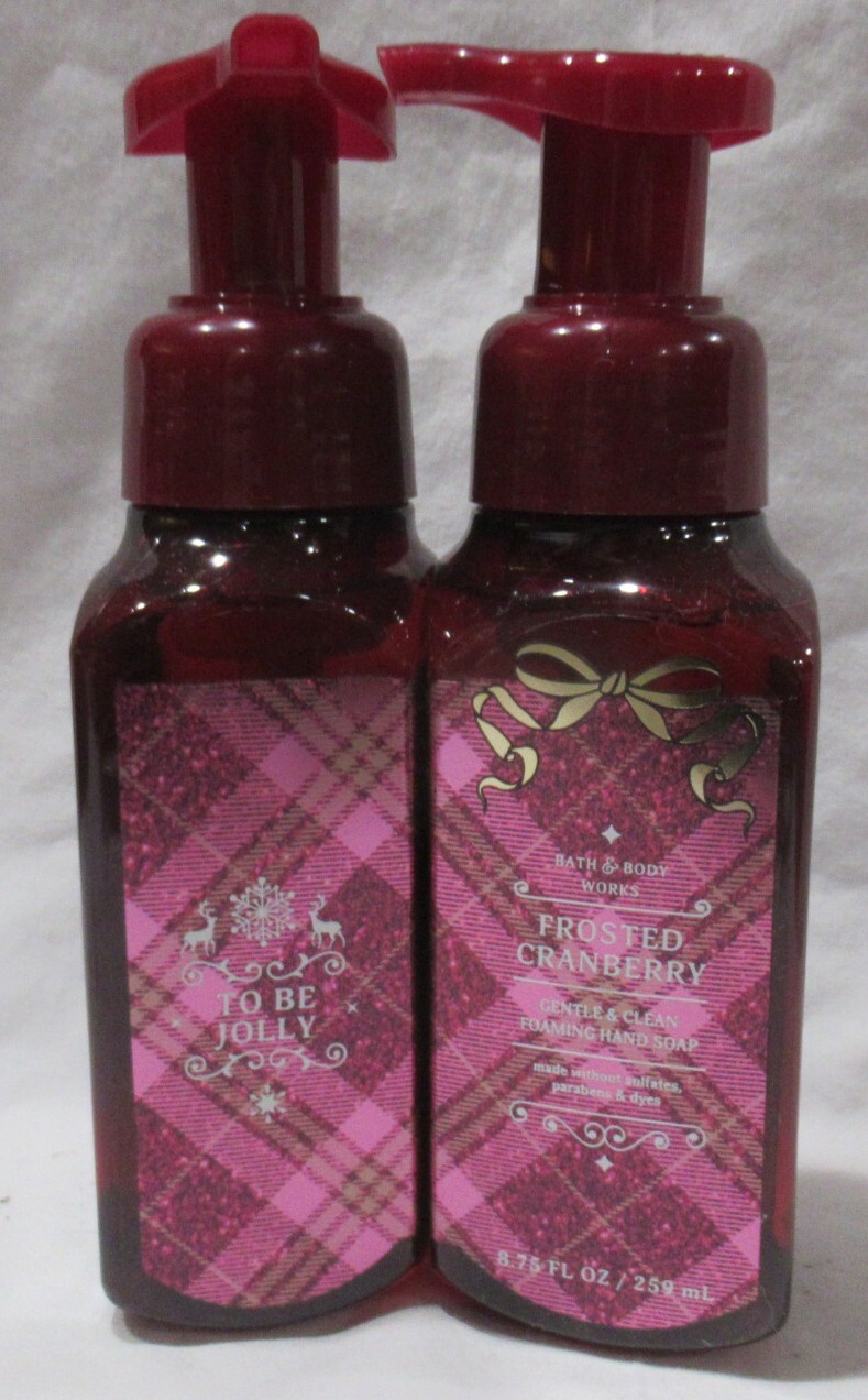 Bath & Body Works Gentle & Clean Foaming Hand Soap Set Lot 2 FROSTED CRANBERRY