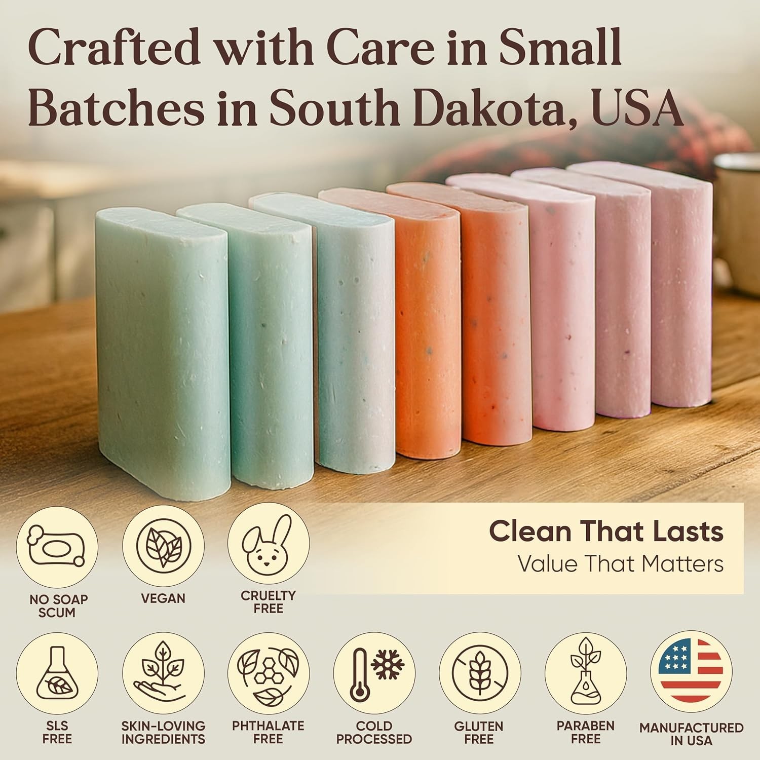 8-Pack Soap Bars – 5 oz Each, PH Balanced & Nourishing for All Skin Types