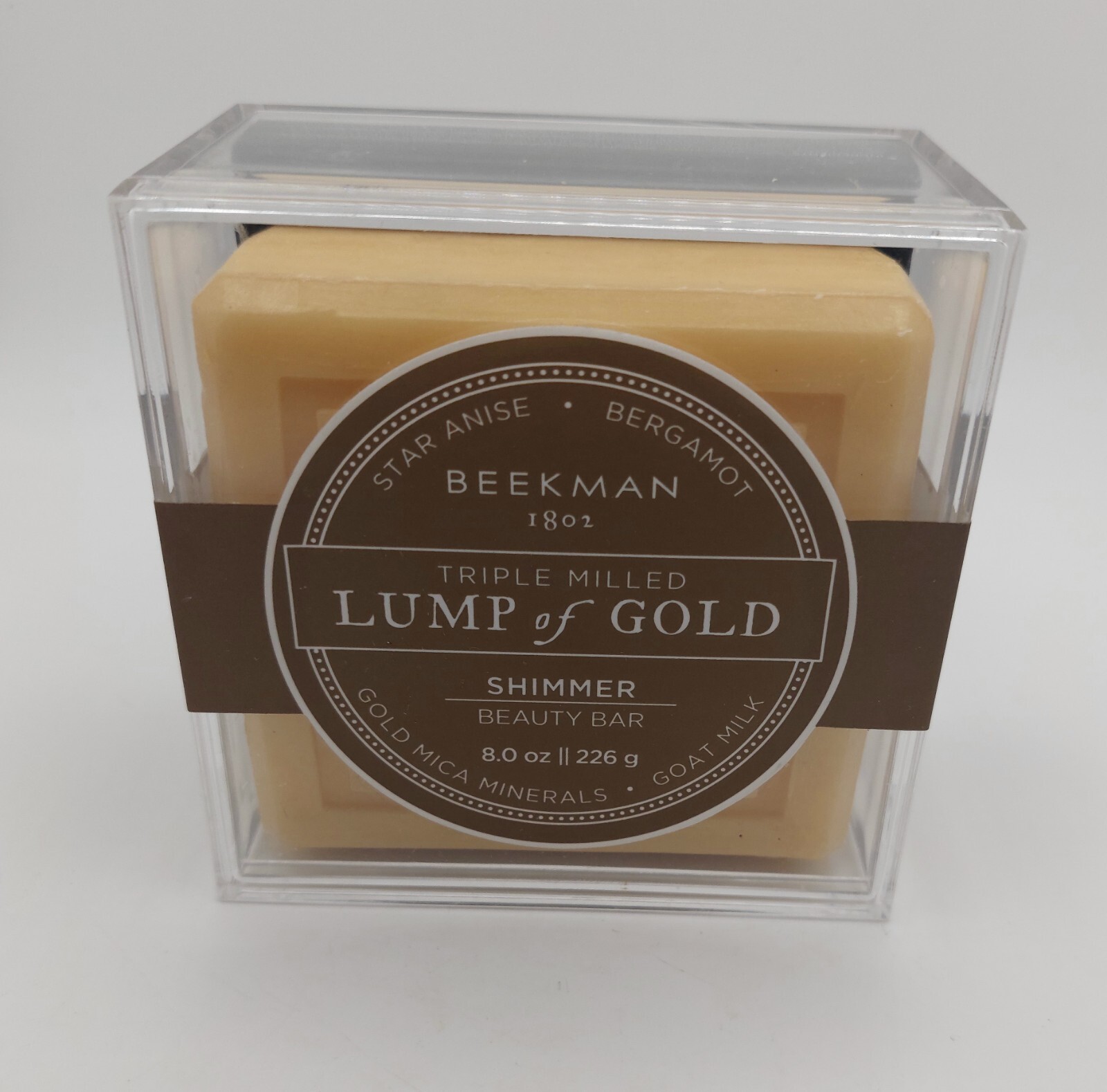 NEW Beekman Lump of Gold Shimmer Soap Star Anise Bergamot Sealed 8 oz