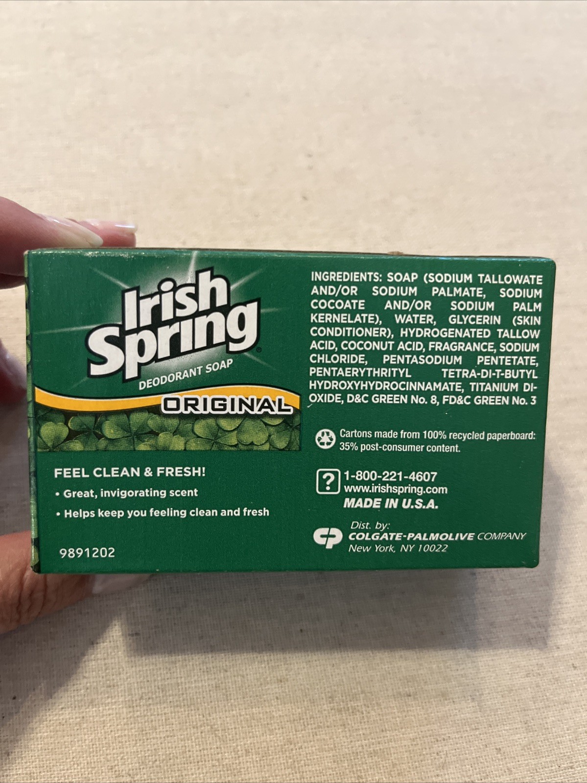 Irish Spring Original Deodorant Bar Soap, 4.0 Ounce Bath Size – Single Bar