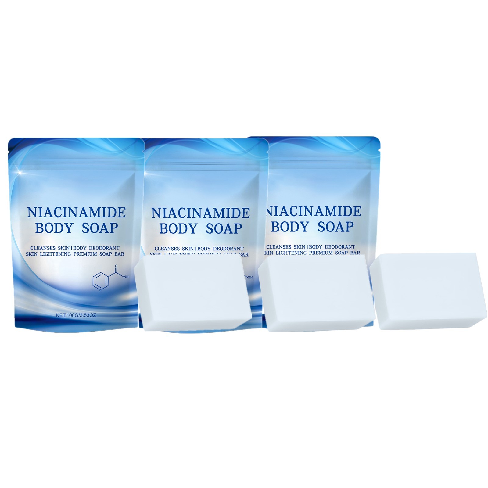 3Pcs Handmade Soap For Daily Use Include 1Pc Soap+1Pc Soap Box+1Pc Foaming Net