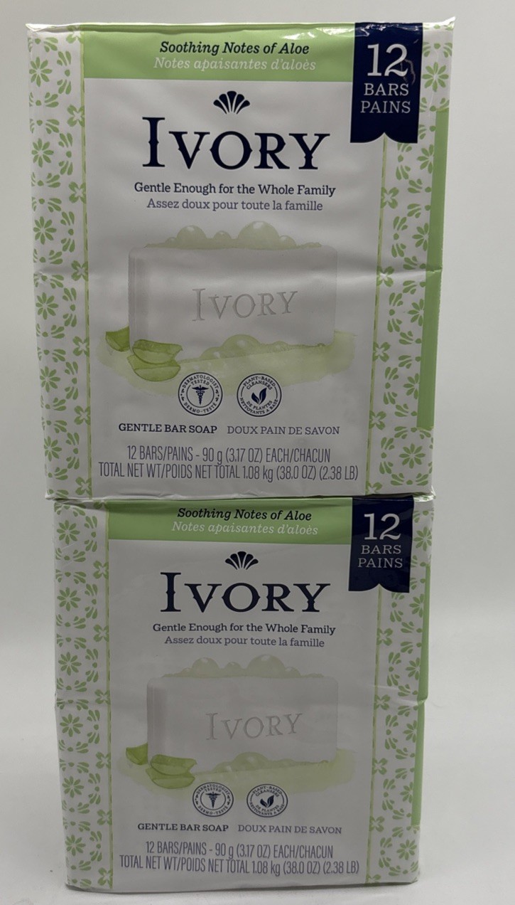 Lot Of 2 Ivory Bar Soap Original Scent for All Skin Types 12 Count FREE SHIPPING
