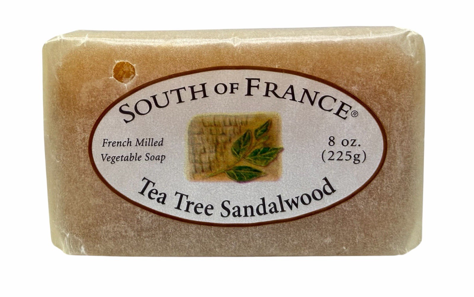 Vintage South Of France Tea Tree Sandalwood French Milled Bar Soap 8oz