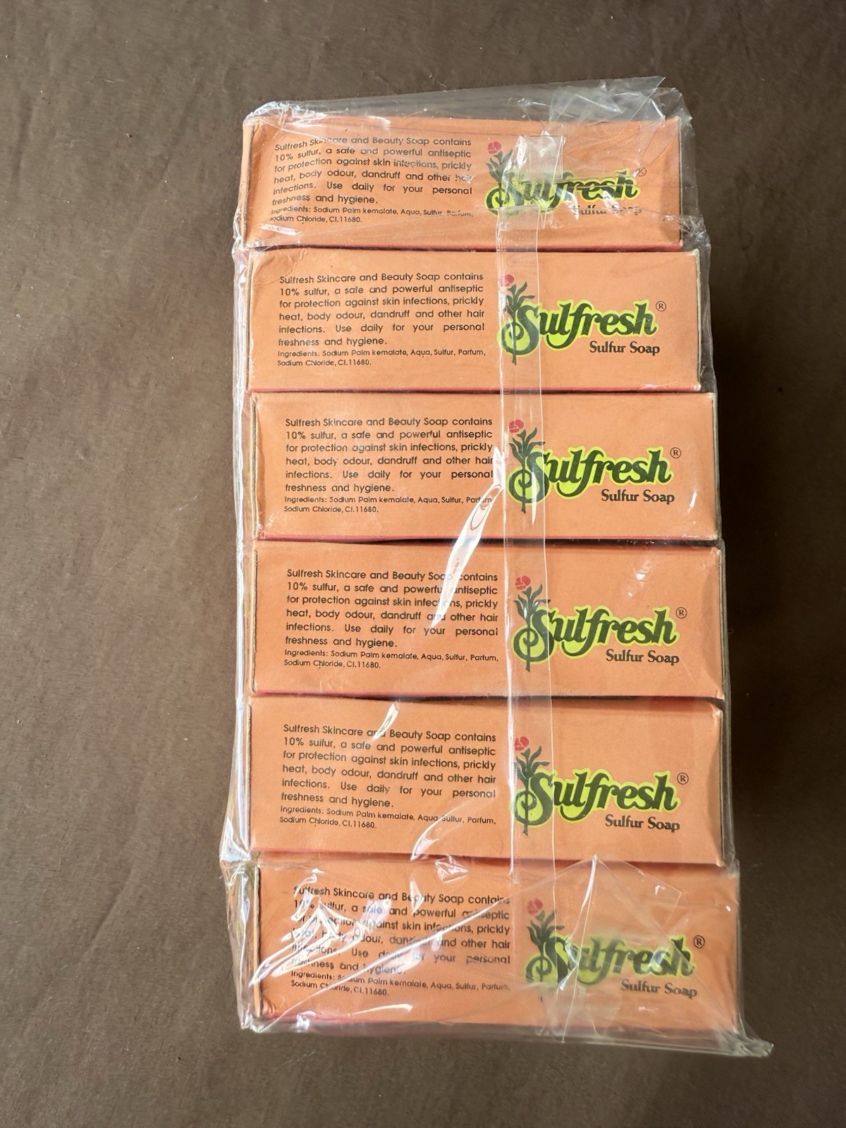 12 Pack Of Sulfresh Sulfur Soap 85g Antiseptic And Medicated Pink