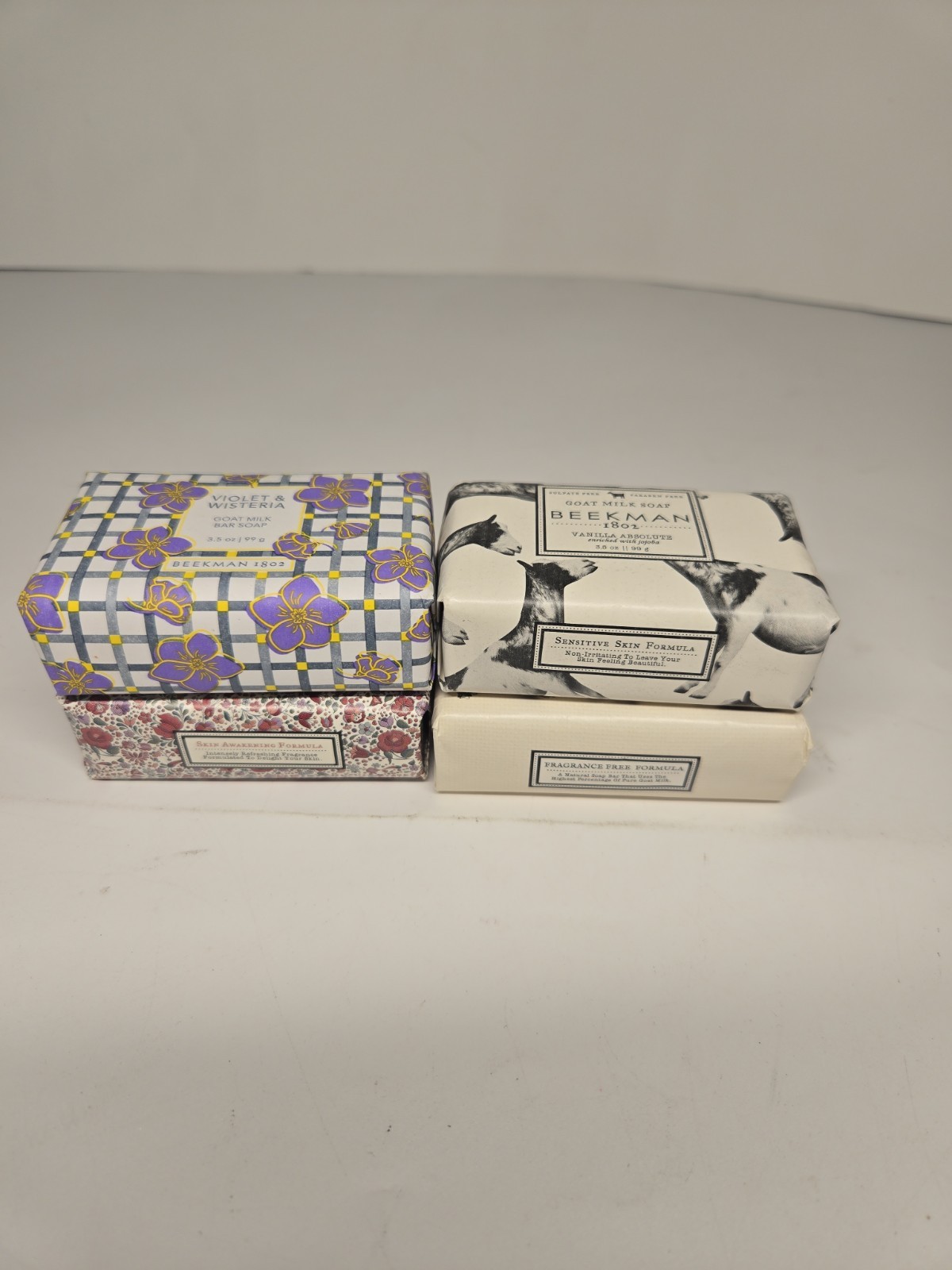 4 Beekman 1802 Goat Milk Bar Soap – PURE Fragrance Free – 3.5 oz each. Read Disp