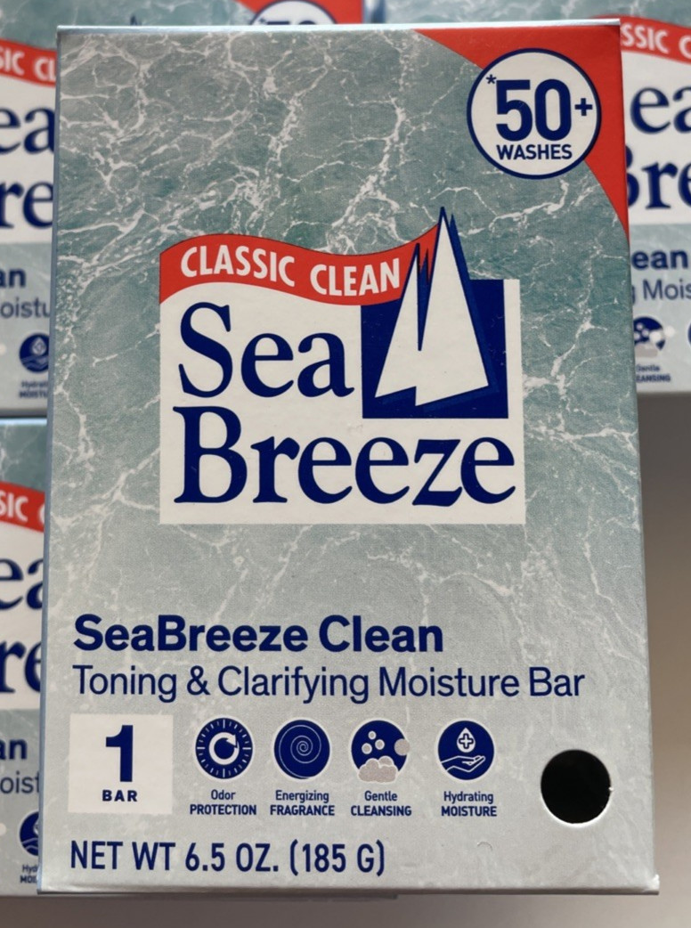 4 Sea Breeze Classic Clean SeaBreeze Clean Toning Clarifying Moisture Bar 6.5 oz