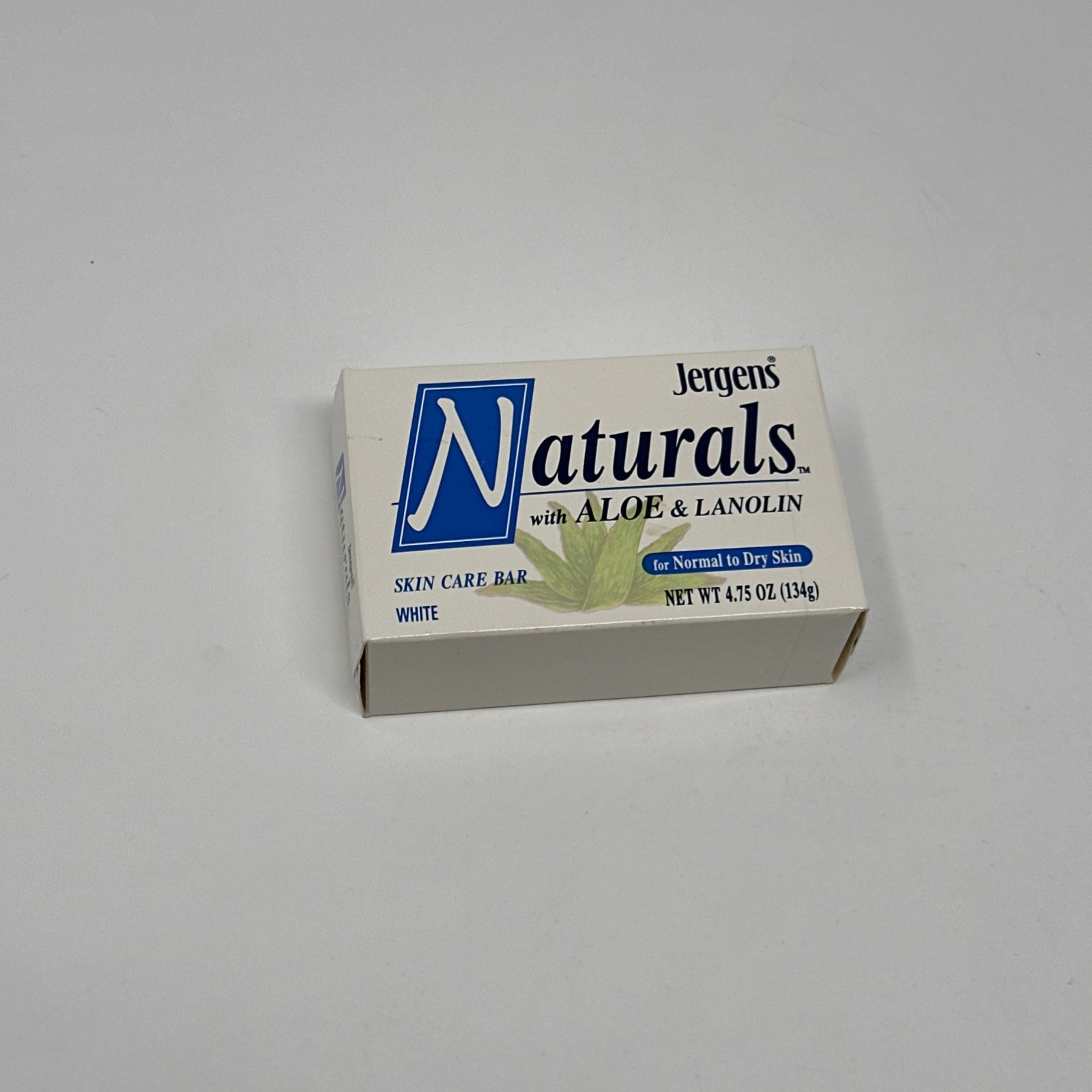 Vtg Jergens Naturals w/ Aloe & Lanolin 4.75 oz Bar Soap Skin Care – 1 Bars (NOS)