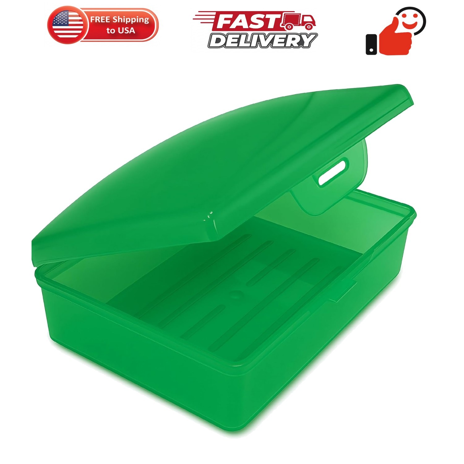 Soap Box Green, 1 Ct – Made in The – Soapbox with Hinged Lid and Secure Latch