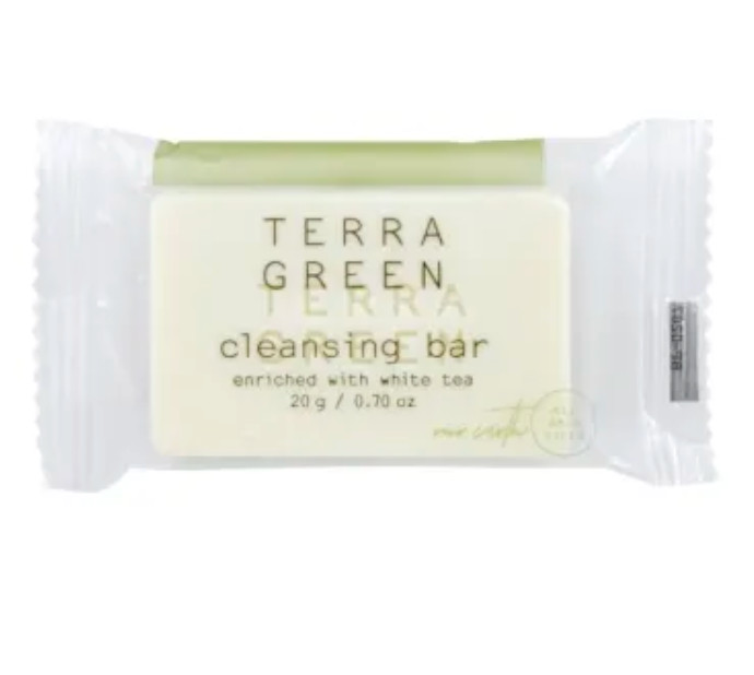 Lot of 100 Terra Green White Tea Soap Cleansing Bars 0.72 oz Hotel Travel Size