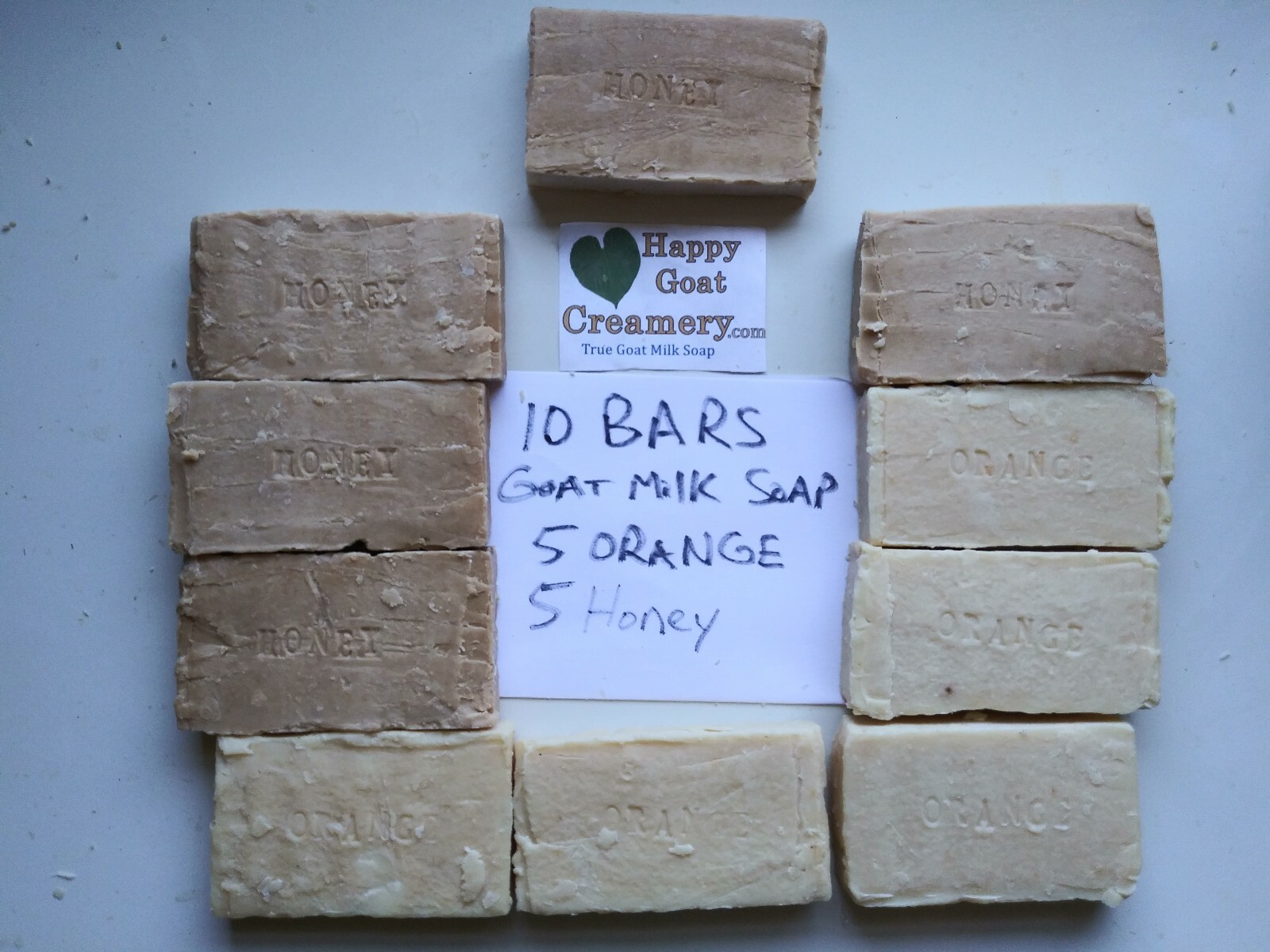 10 BARS ORANGE & HONEY VEGETABLE RAW GOAT MILK SOAP HAPPY GOAT CREAMERY CHEAP