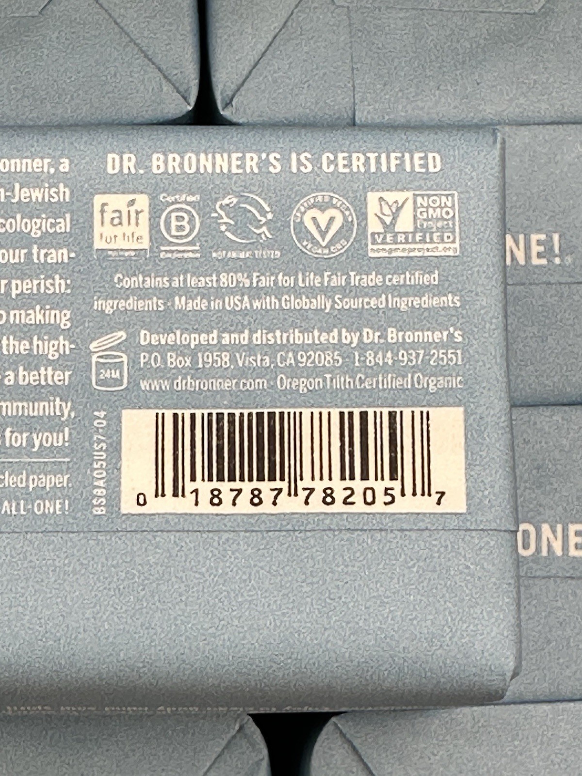 Dr Bronner’s All-One Hemp Baby Unscented Pure Castile Bar Soap 12 Pack 5oz Bars
