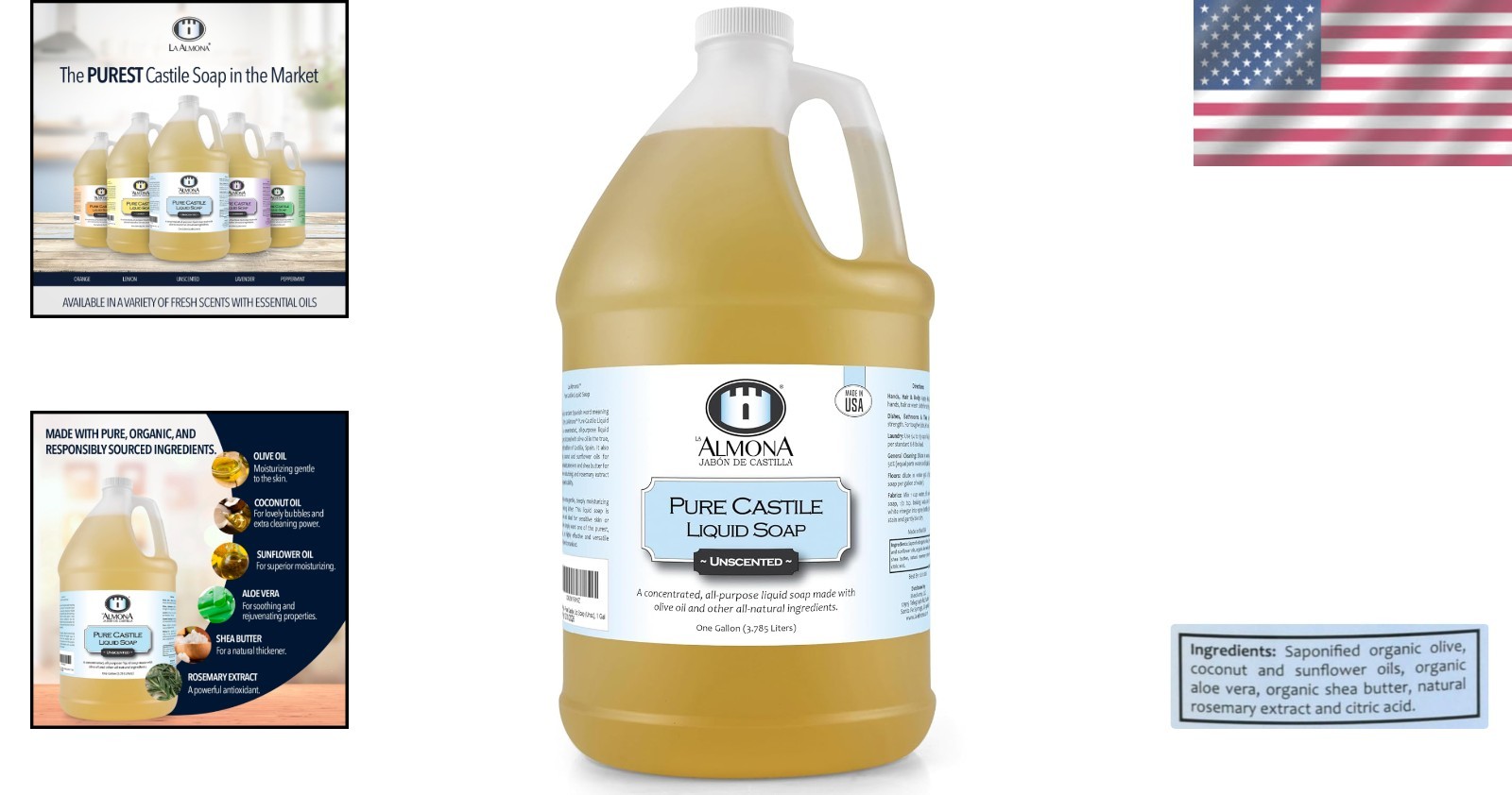 1 Gallon Pure Castile Soap – Natural, Unscented & Eco-Friendly Cleaning Solution