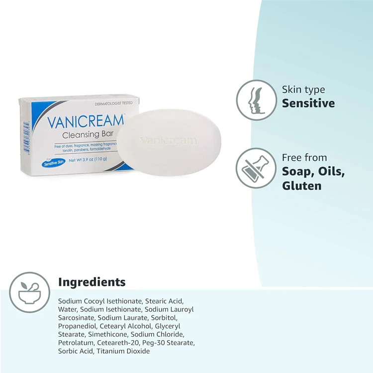 Vanicream Gentle Cleansing Bar Fragrance Free for Sensitive Skin Free Shipping