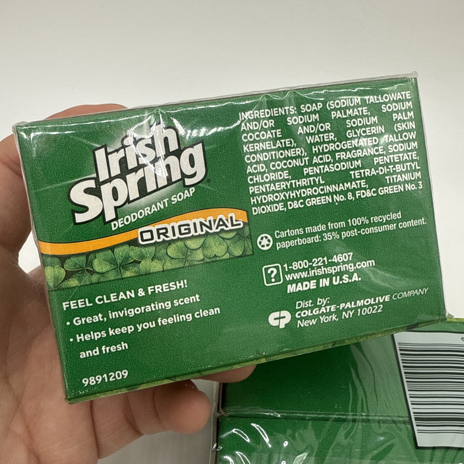 Irish Spring Original Scent Bar Soap 3.2 oz – 2 Packs – NEW SEALED 4 Bars Total