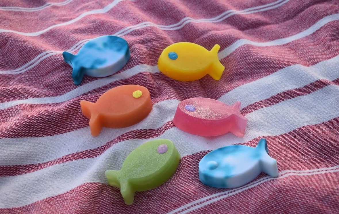 Colorful Fish Soaps with Coconut Oil – Sea Breeze & Sea Salt Scent