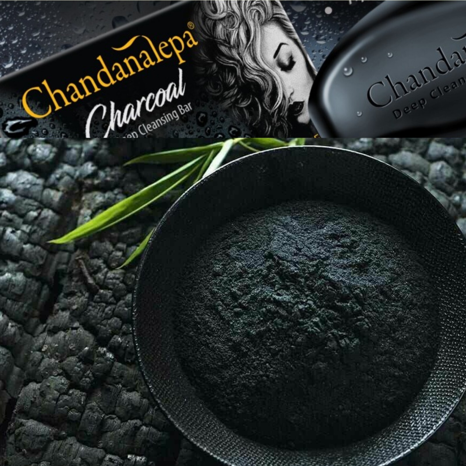 Charcoal Ayurvedic Herbal Soap Sri Lanka Chandanalepa Beauty Body Health