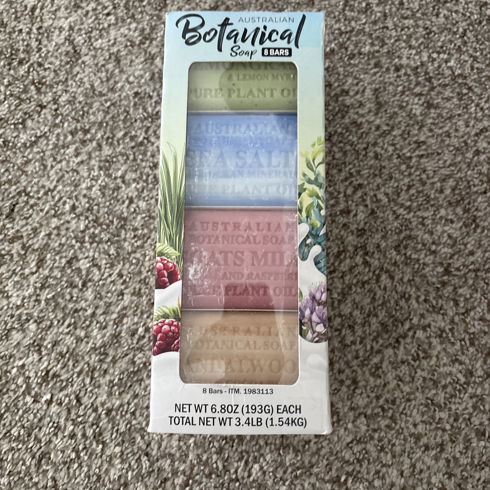 Australian Botanical Goat Milk Soap Multi Pack, 8 Bars, 4 Scents, 6.8 oz Each