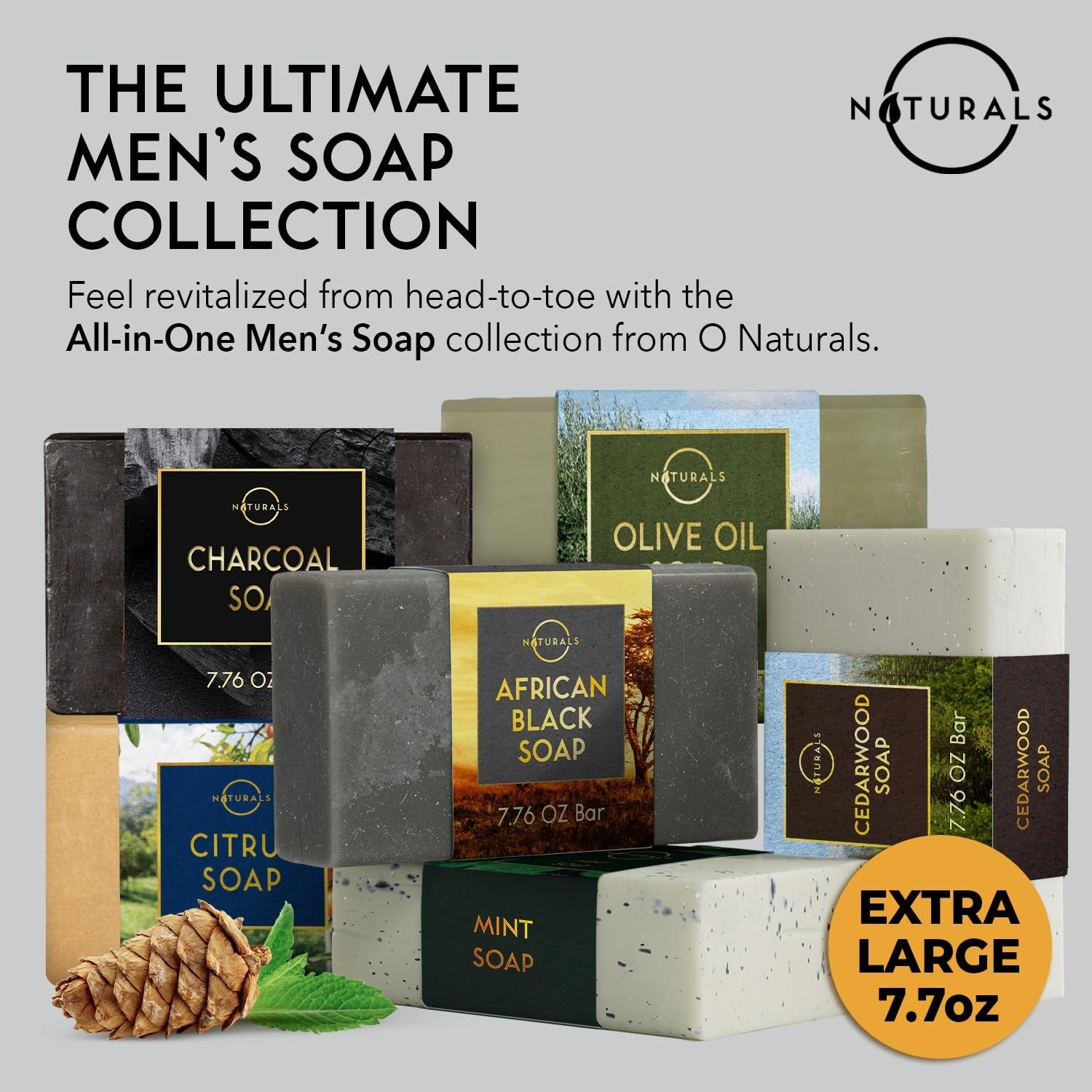 Natural Citrus Men’s Soap – Exfoliating & Moisturizing, Formula 7.76 oz