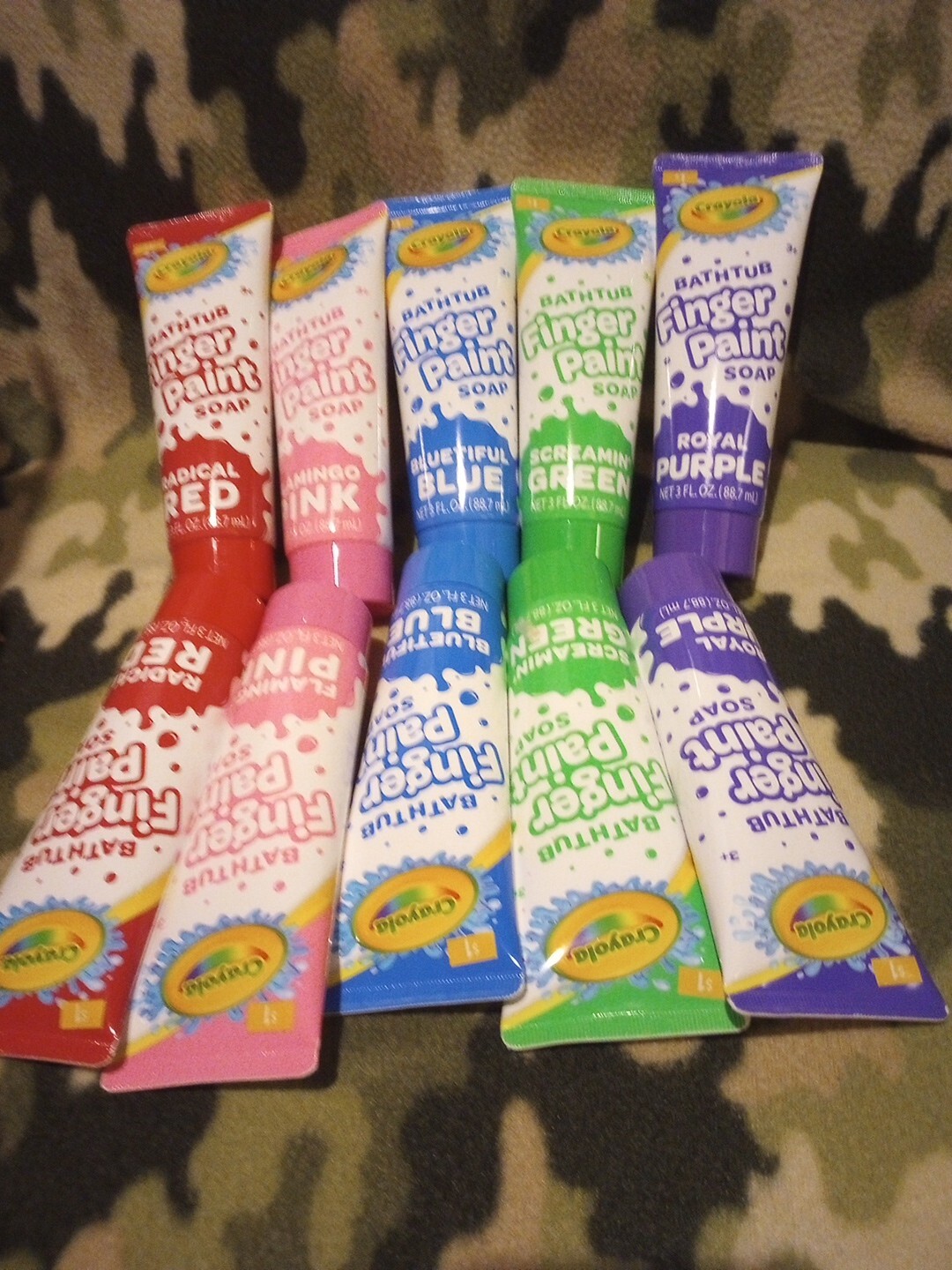 Crayola Bath Finger Paint Soap Kids Blue Red Green Pink Purple 2 of each Color