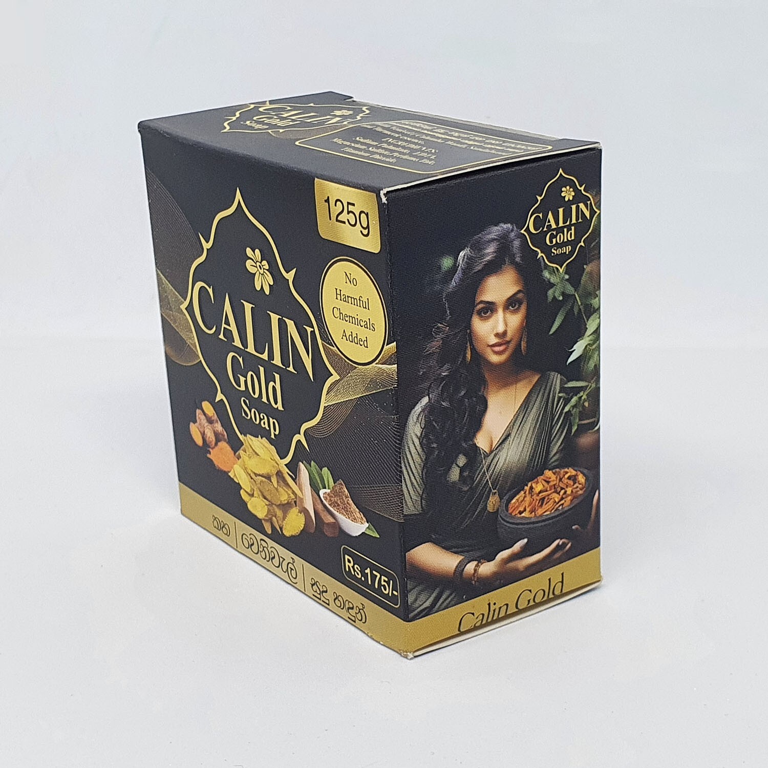 CALIN Gold Beauty Soap with Pure Natural Ceylon Turmeric Venivel Sandalwood 125g