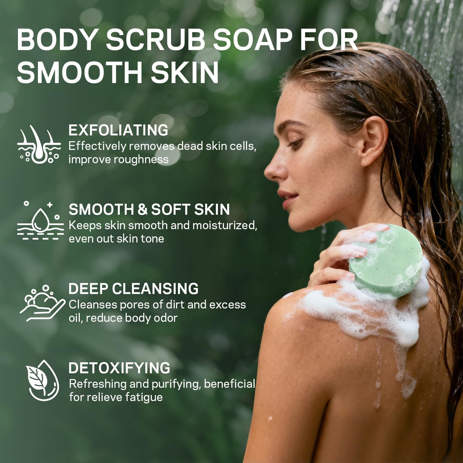 Exfoliating Body Scrub Soap Bar, 2 Pack Eucalyptus & Soaps, Dead Sea-Salt Exf…