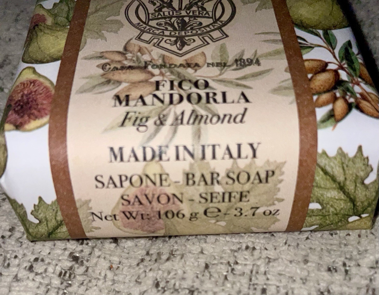 La Florentina Italian Luxury Bar Soap Fig & Almond. New!! Rare
