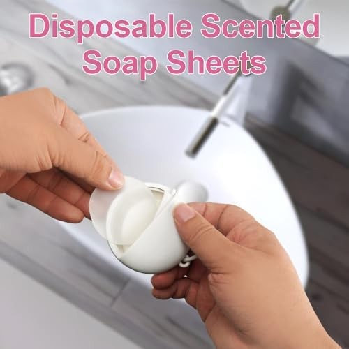Portable Paper Soap Sheets – 300 Disposable Foaming Soap Flakes for Travel, Camp