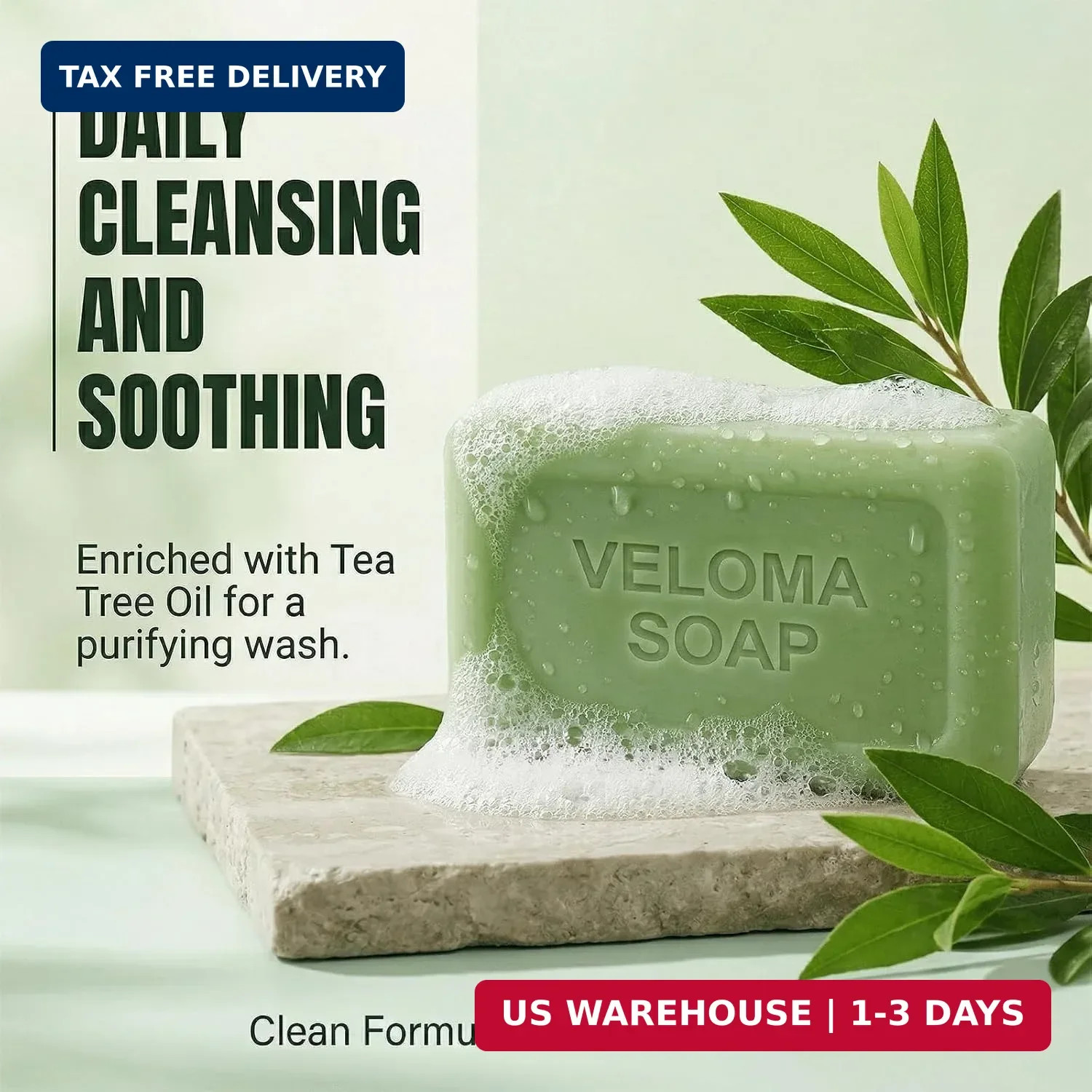 Veloma Antifungal Soap,Veloma Soap,Soothing Tea Tree & Eucalyptus, Deep Pore Cle