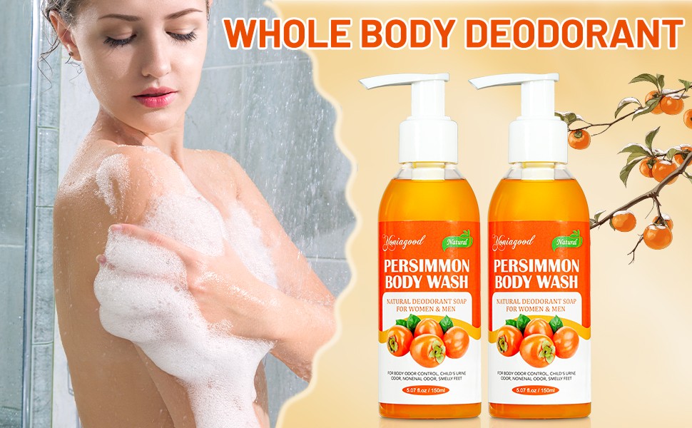 2 PCS Persimmon Body Wash for Strong Odor Control, Natural Persimmon Soap Bar