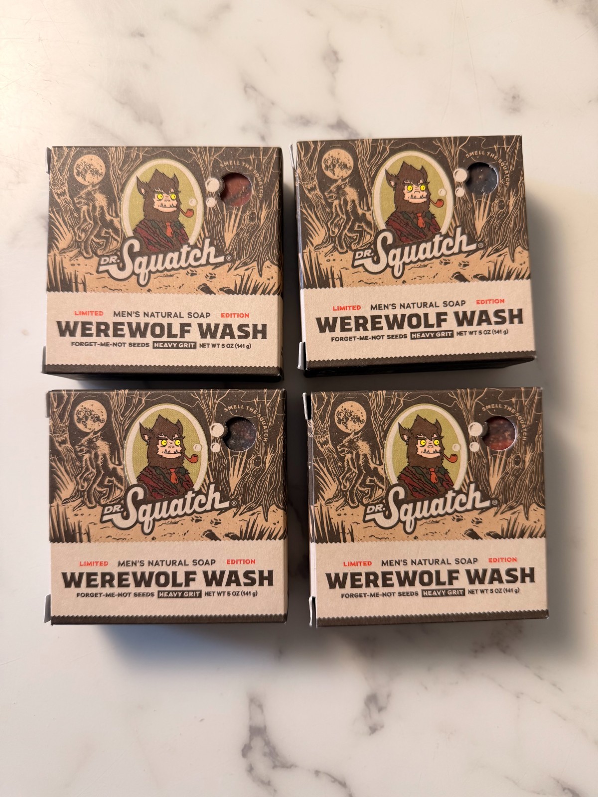Dr. Squatch Heavy Grit Soap Bars 4 Pack NEW Mens Natural Bar Soap Bundle