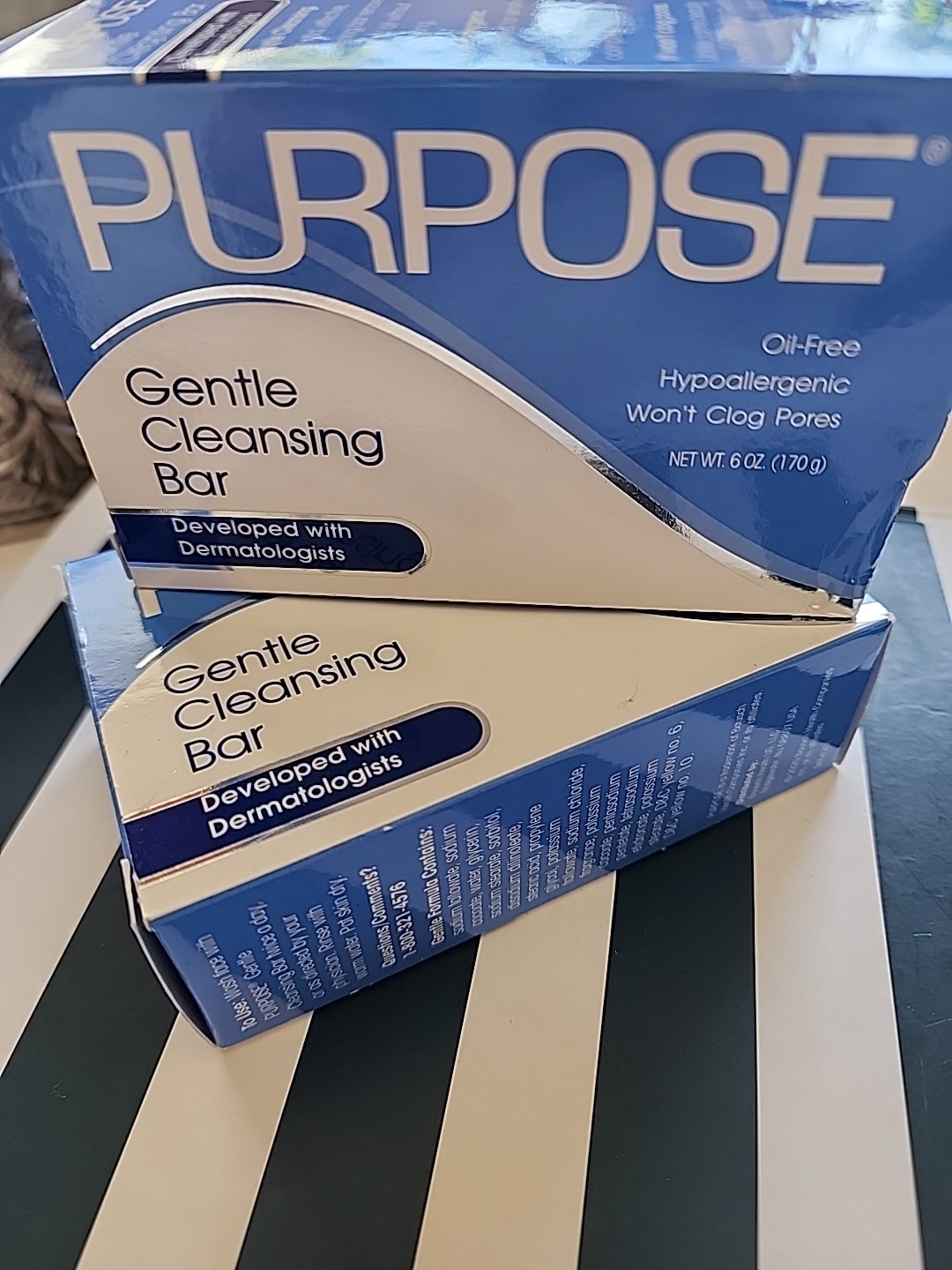 2 PURPOSE Gentle Cleansing Bars New In Box