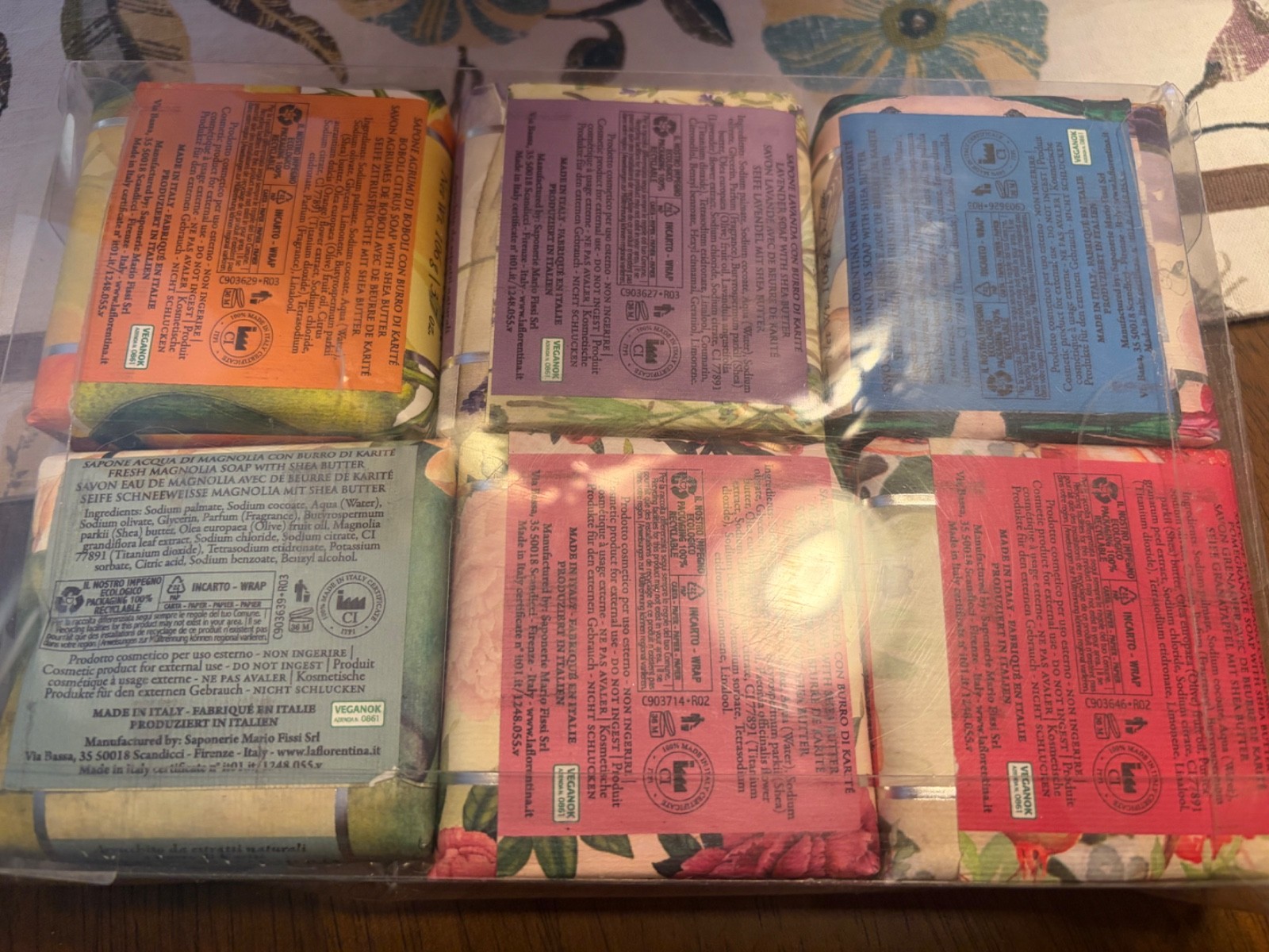 La Florentina Italian Soap Collection Gift Set Of 6 Assorted Scents 3.7oz