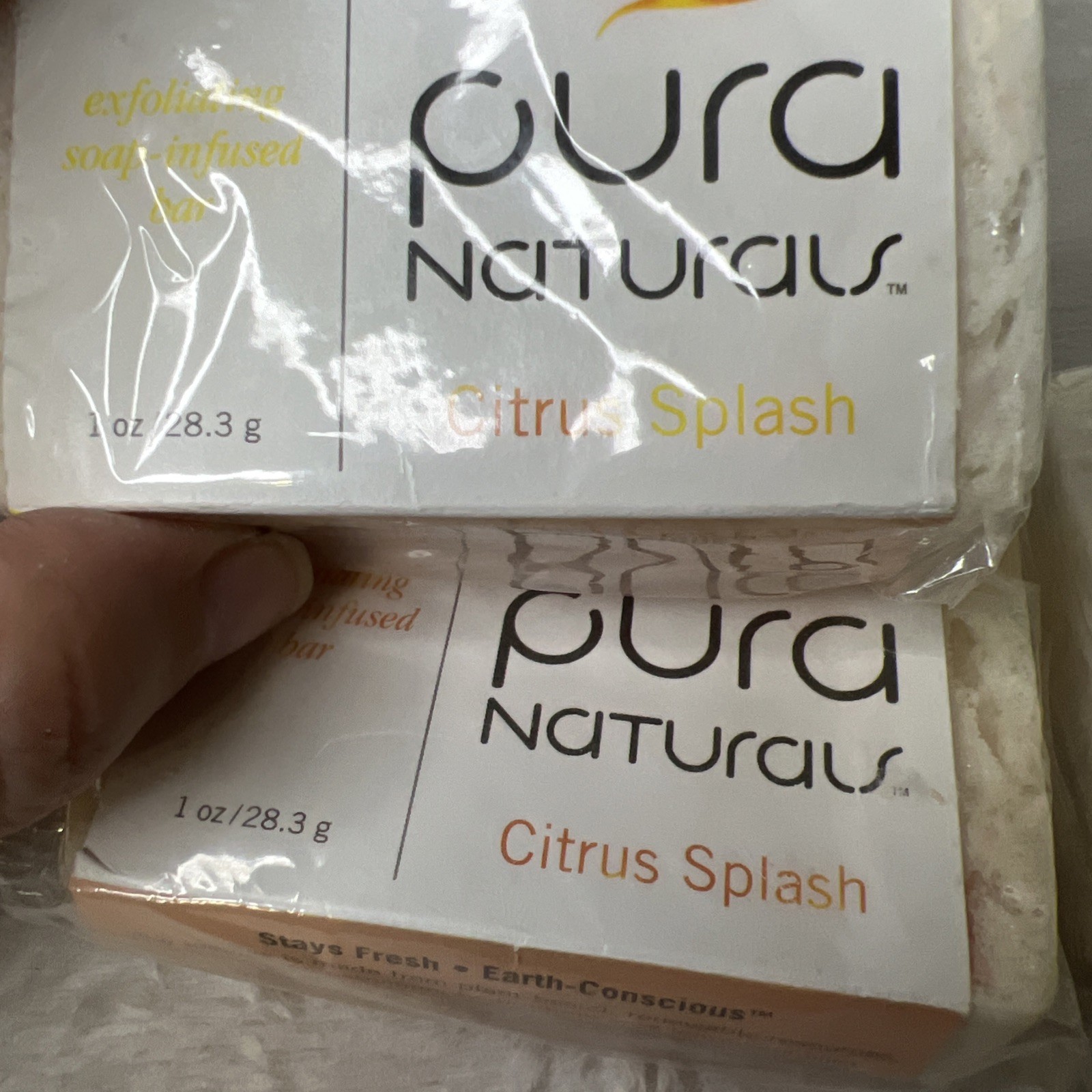 Lot 4 Pura Naturals Lavender Mist Soap-Infused Bar Citrus Splash Eucalyptus Bree