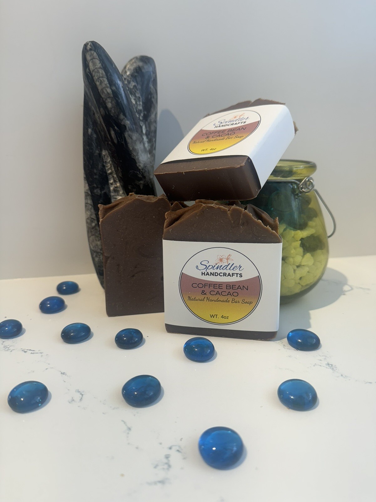 COFFEE BEAN & CACAO – Moisturizing Handmade-Homemade Lard Clay Bar Soap wt. 4oz