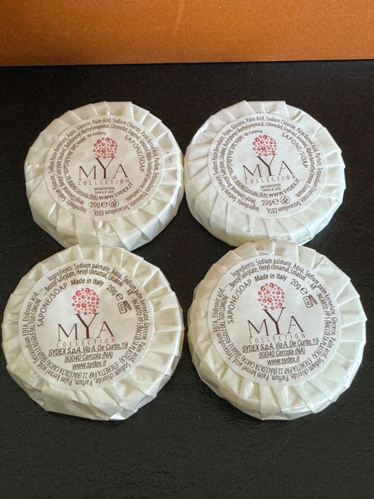 MYA Collection – Travel Size Bar Soaps – 4 Bars x 0.7 oz / 20g each – New